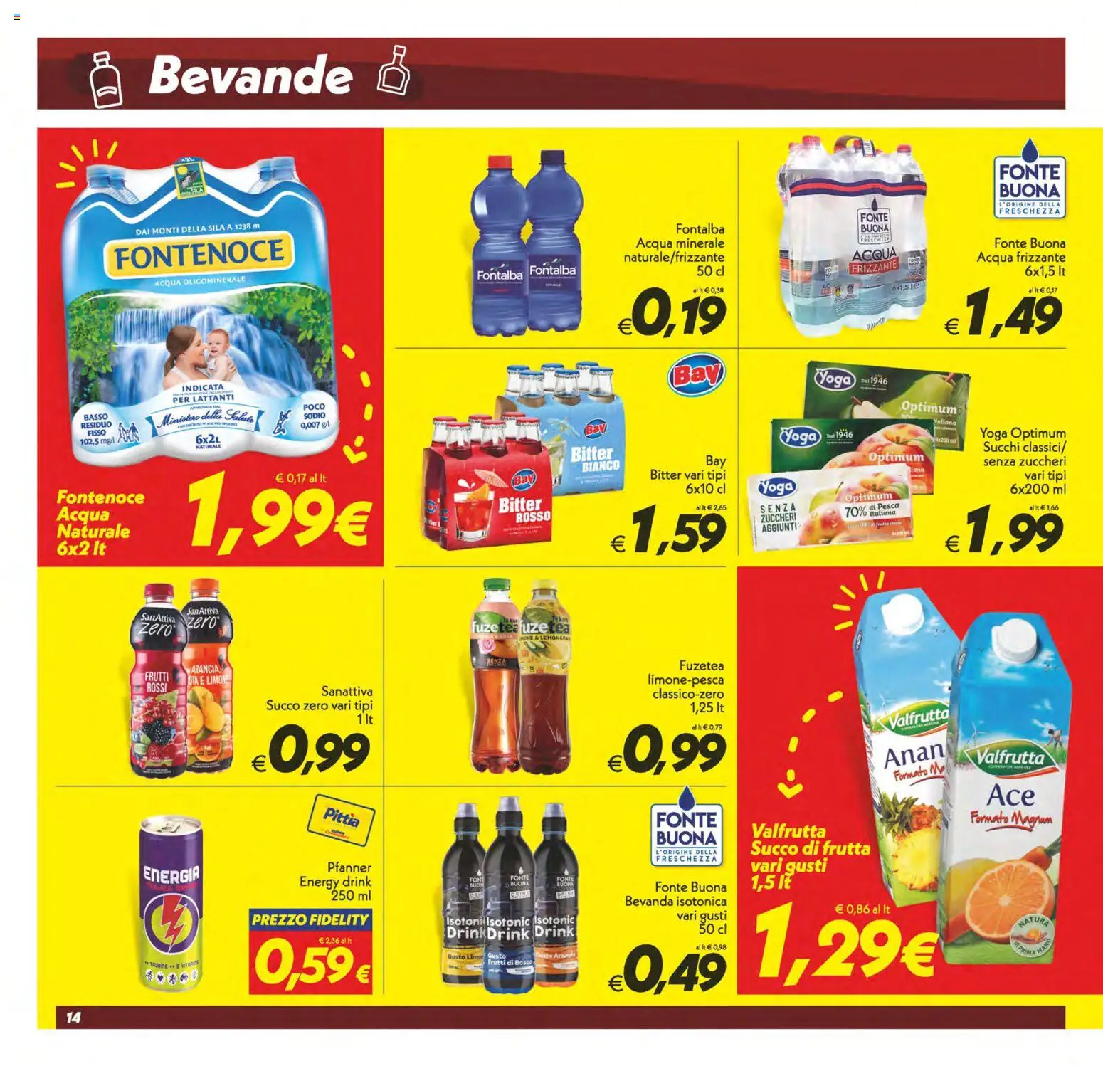 Volantino SuperConveniente del 17.04.2026 | Pagina: 14 | Prodotti: Acqua, Frutta, Limone, Acqua minerale