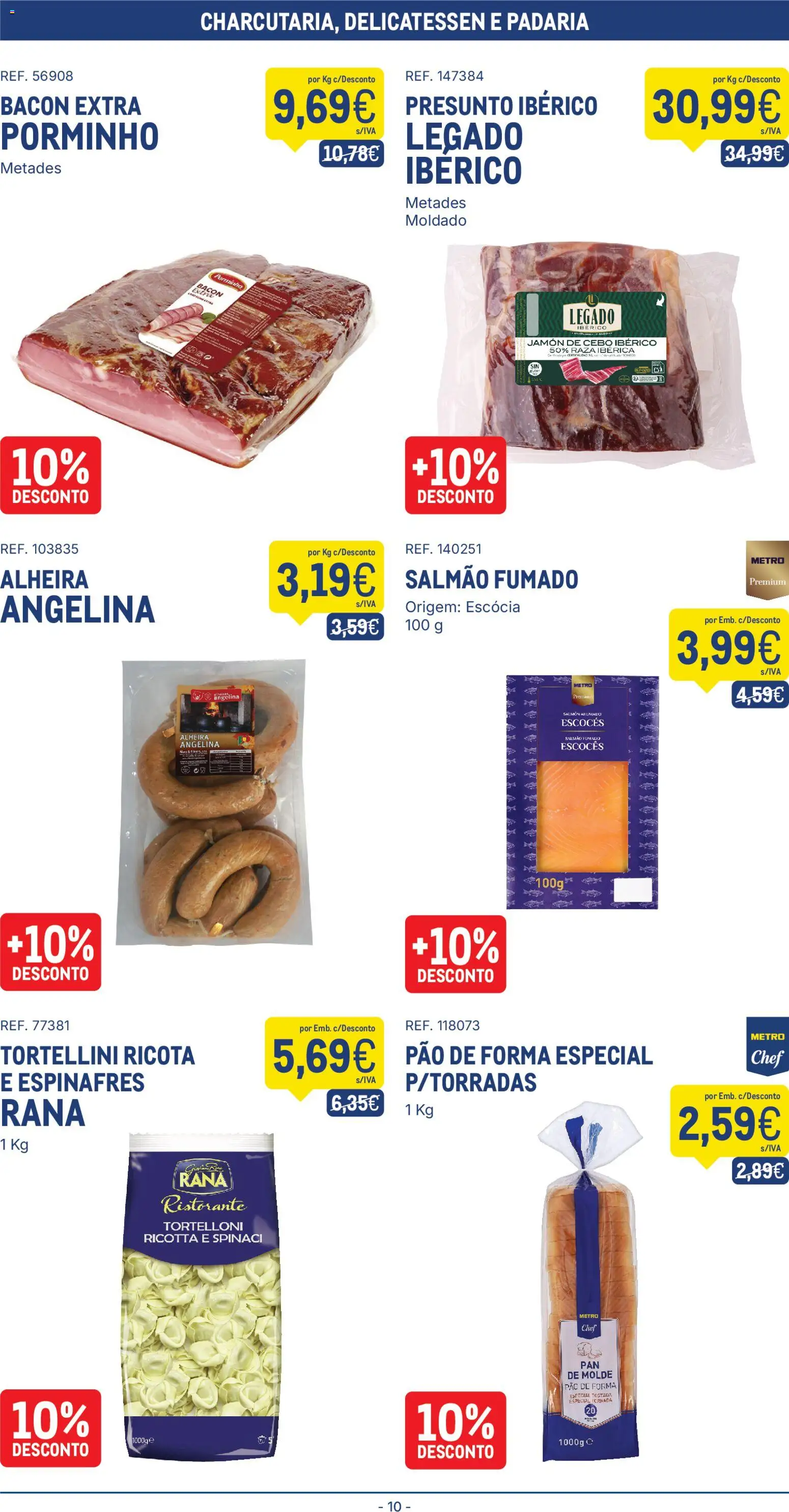 Makro folheto │ válido de 27.01.2026 | Página: 10 | Produtos: Salmão, Pão, Presunto, Alheira
