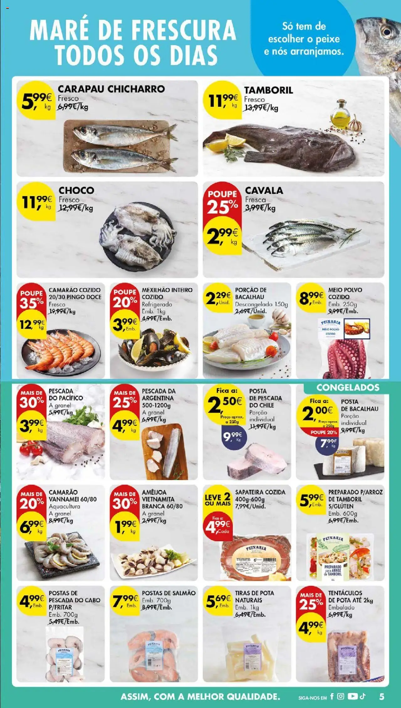 Pingo Doce folheto │ válido de 14.10.2025 | Página: 7 | Produtos: Cabo, Bacalhau, Camarão, Pescada do cabo