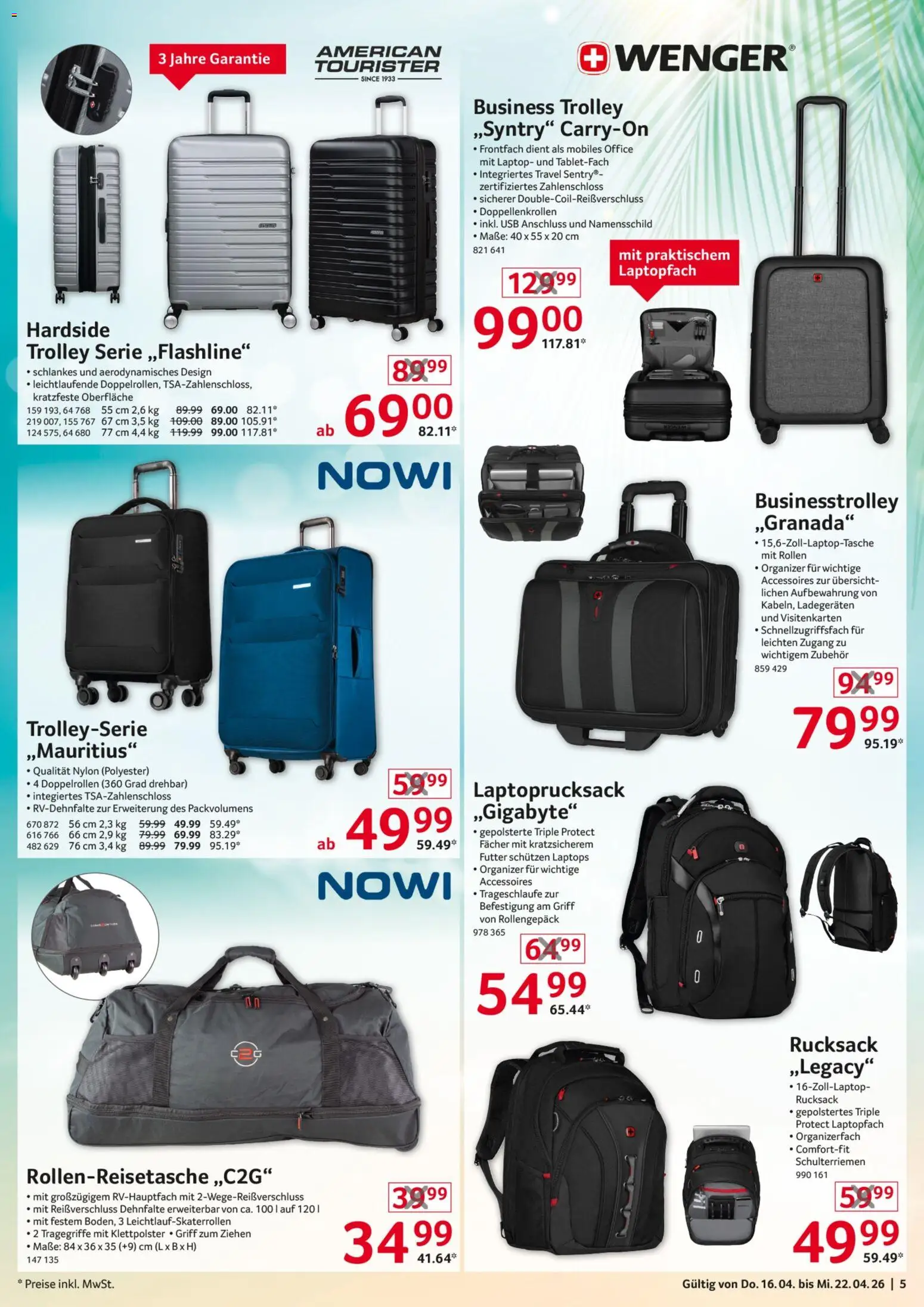 Selgros Non Food – gültig ab 16.04.2026 | Seite: 5 | Produkte: USB, Laptop, Rucksack