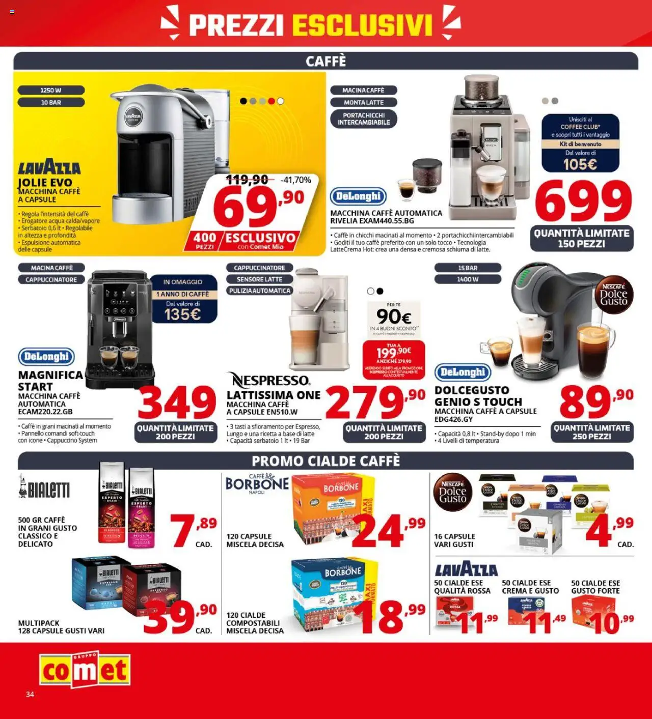 Volantino Comet del 09.10.2025 | Pagina: 34 | Prodotti: Crema, Acqua, Latte, Lavazza