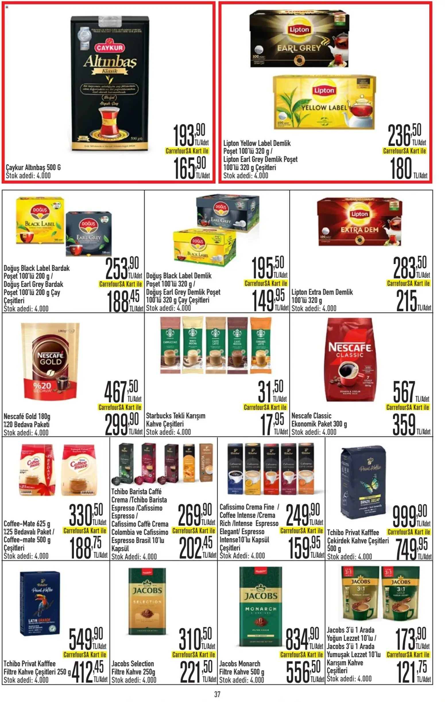 CarrefourSA Katalog - 05.01.2026 tarihinden itibaren geçerlidir | Sayfa: 38 | Ürünler: Kahve, Çay, Zselatin, Demlik