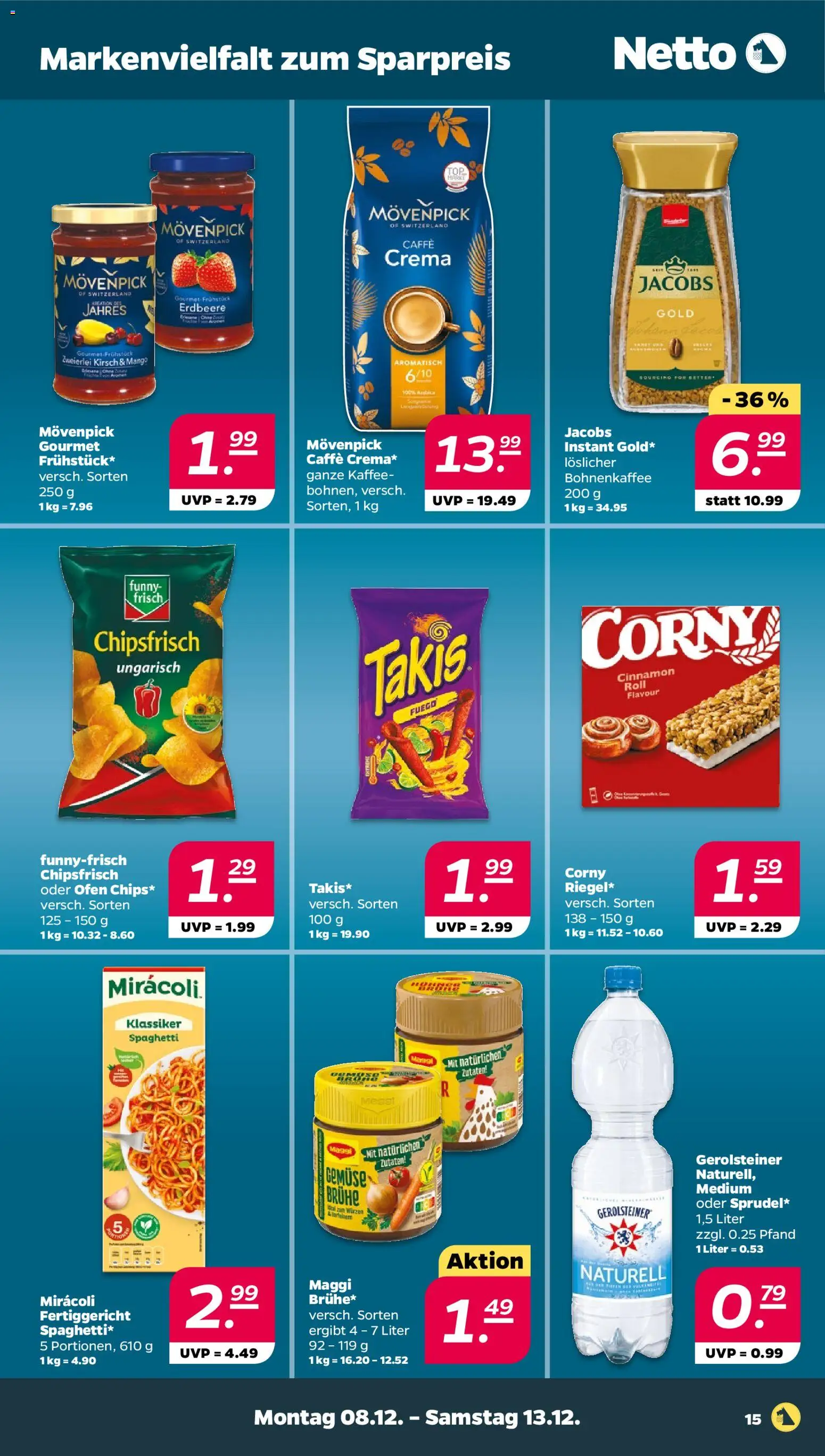 Netto Prospekt 	 – gültig ab 08.12.2025 | Seite: 15 | Produkte: Ofen, Kaffee, Gemüse, Gerolsteiner