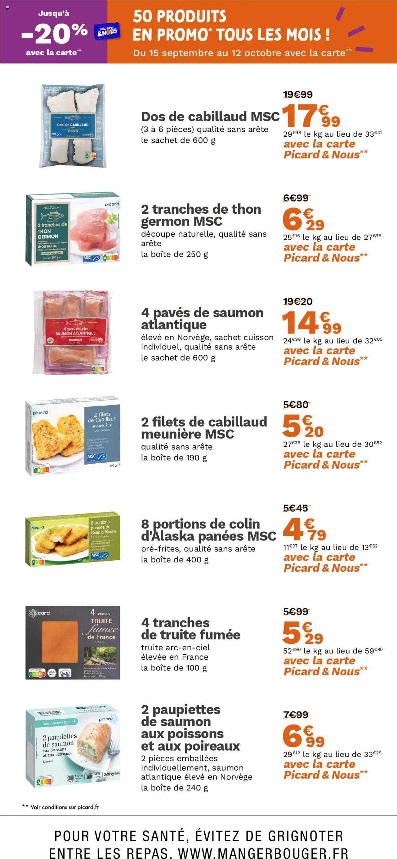 {H1} | Page: 8 | Produits: Poids, Truite fumée, Thon, Dos de cabillaud
