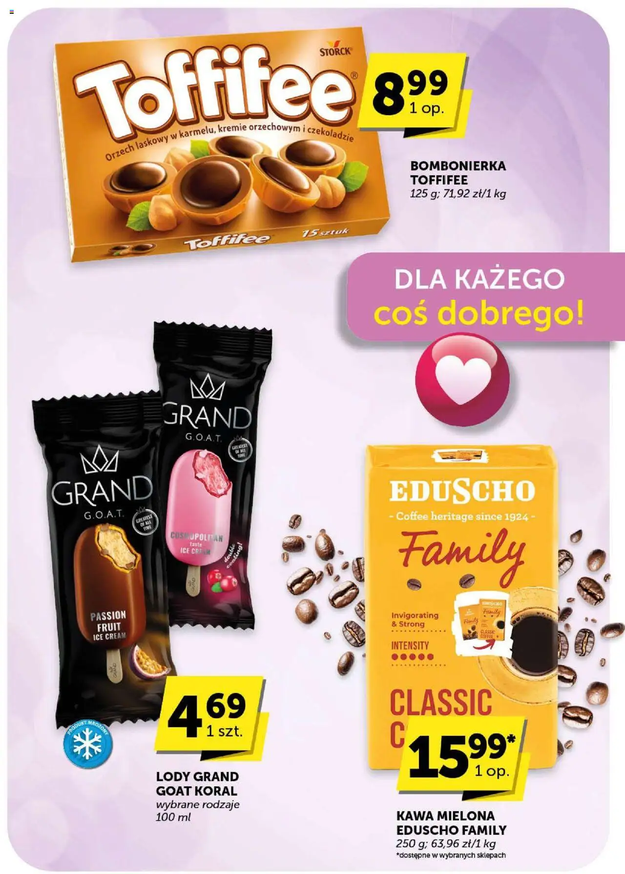Euro Sklep Gazetka od 04.09.2025 | Strona: 36 | Produkty: Bombonierka, Toffifee, Kawa, Lody
