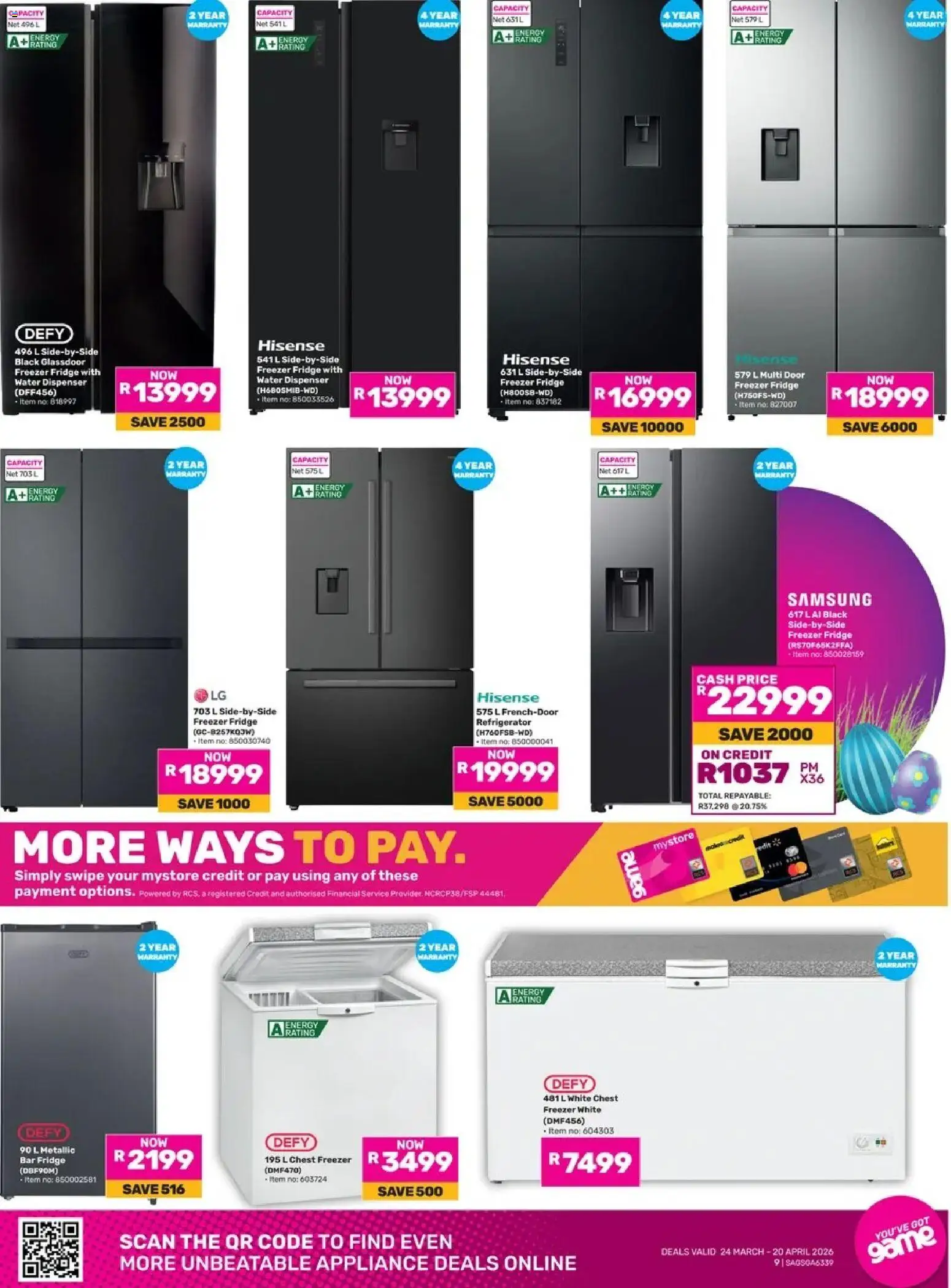 New Game catalogue – valid from 24.03.2026 | Page: 9 | Products: Refrigerator, Freezer, Freezer fridge, Chest freezer