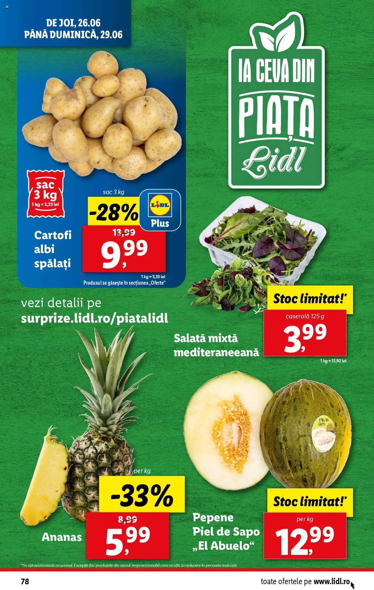 Catalog Lidl – valabil de la 23.06.2025 | Pagină: 78 | Produse: Ananas, Salată, Cartofi