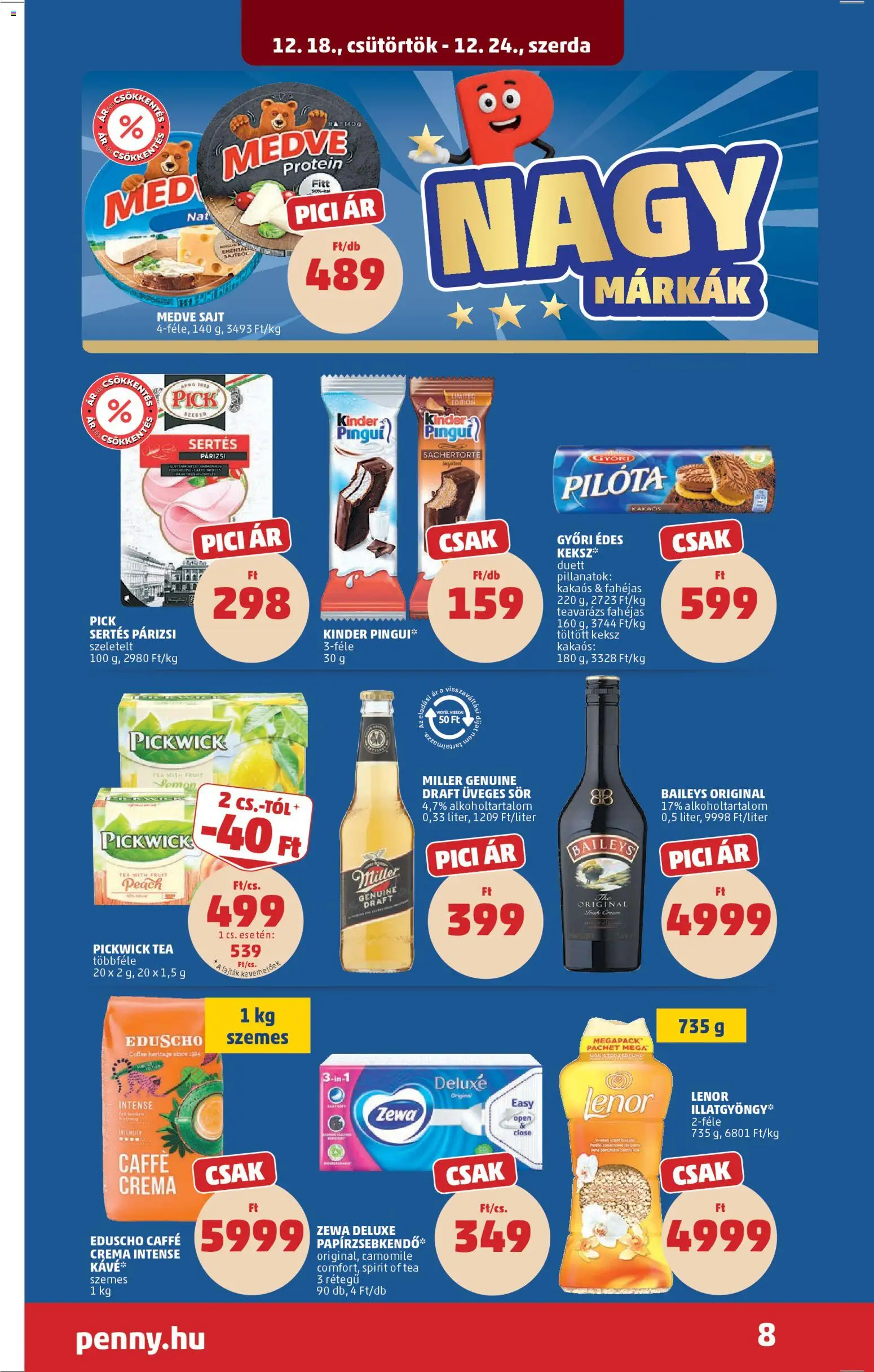 PENNY akciós ujság - amely érvényes a következő dátumtól: 18.12.2025 | Oldal: 10 | Termékek: Protein, Sajt, Kávé, Keksz