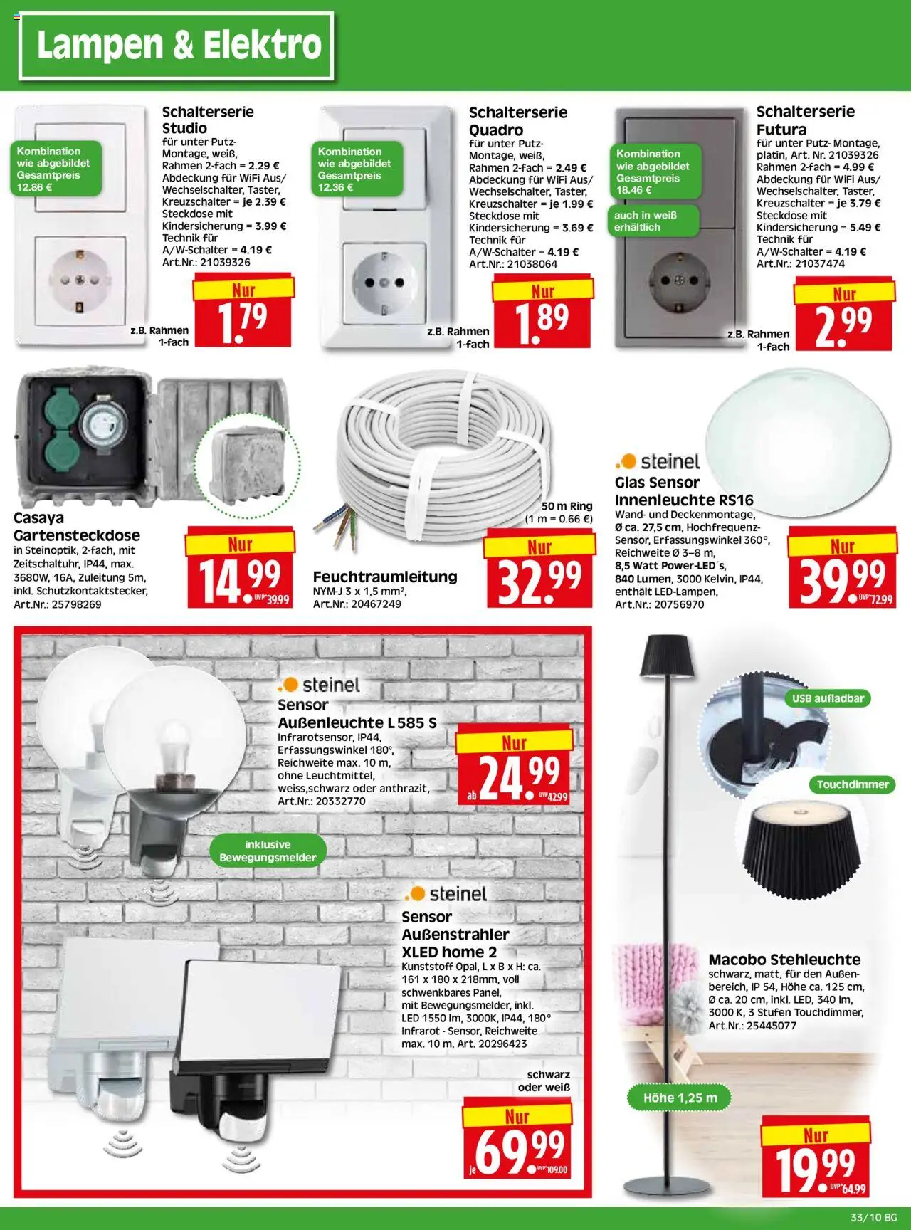 HERKULES - Bau & Garten - gültig ab dem 11.08.2025 | Seite: 10 | Produkte: USB, Steckdose, Außenleuchte