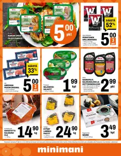 Minimani-mainoslehti voimassa 31.03.2026 alkaen | Sivu: 2 | Tuotteet: Pekoni, Peruna, Salaatti, Hunaja