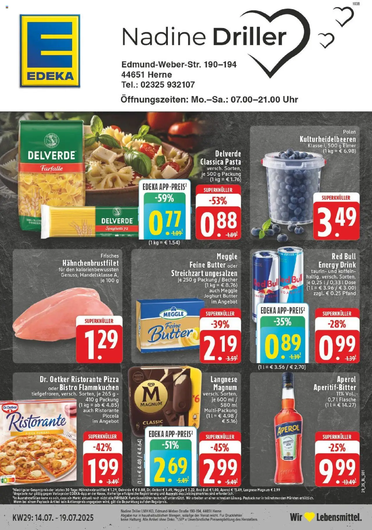 Edeka prospekt Herne	 - gültig ab dem 14.07.2025 | Seite: 1 | Produkte: Red bull, Butter, Zucker, Uhr