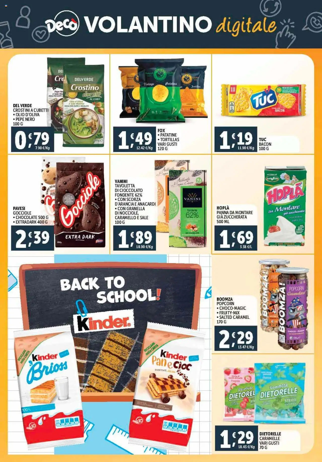 Volantino Decò del 21.08.2025 | Pagina: 27 | Prodotti: Stevia, Pane, Patatine, Frutta