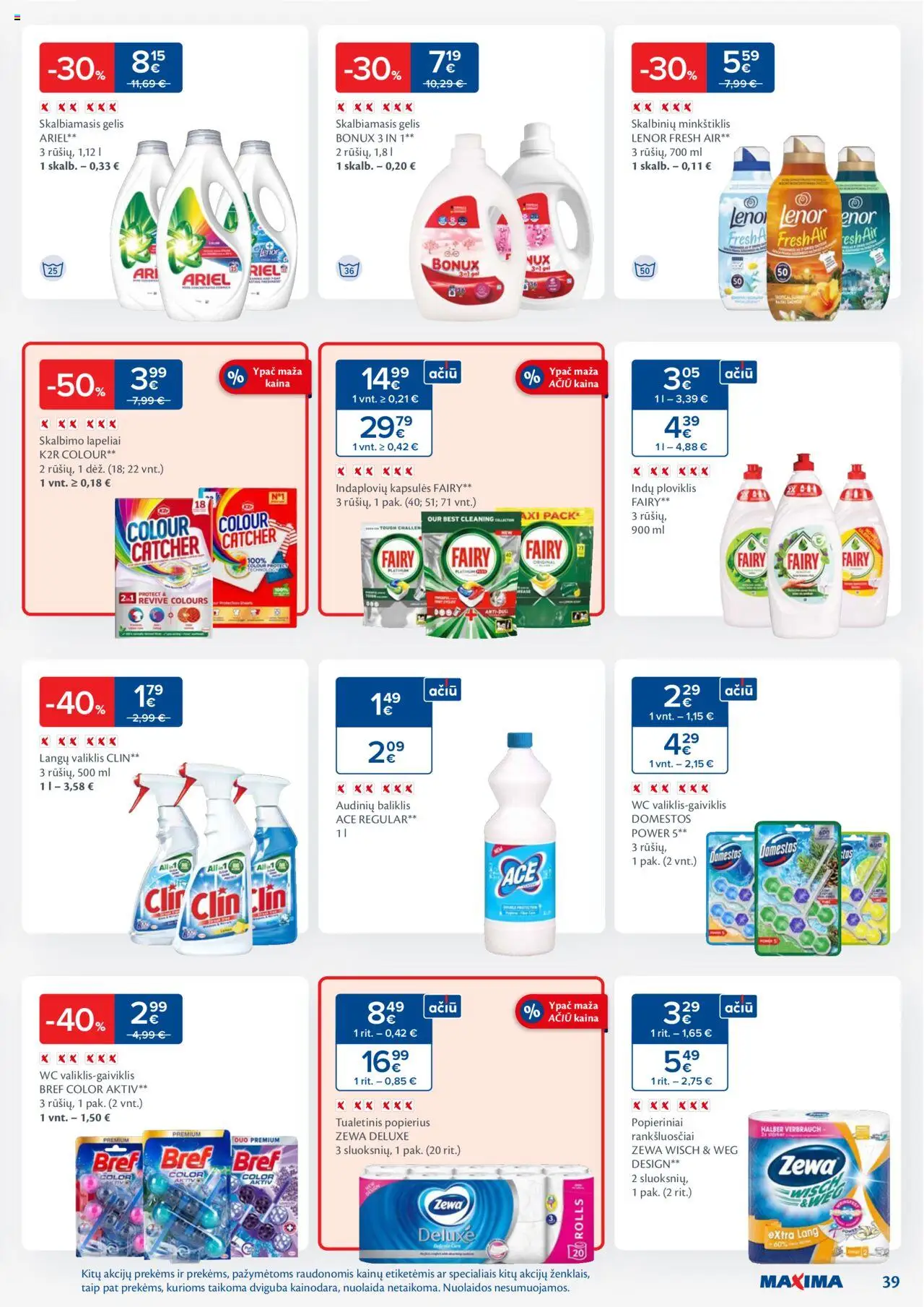 MAXIMA leidinys│galioja nuo 24.06.2025 | Puslapis: 39 | Prekių: Wc, Ploviklis, Tualetinis popierius