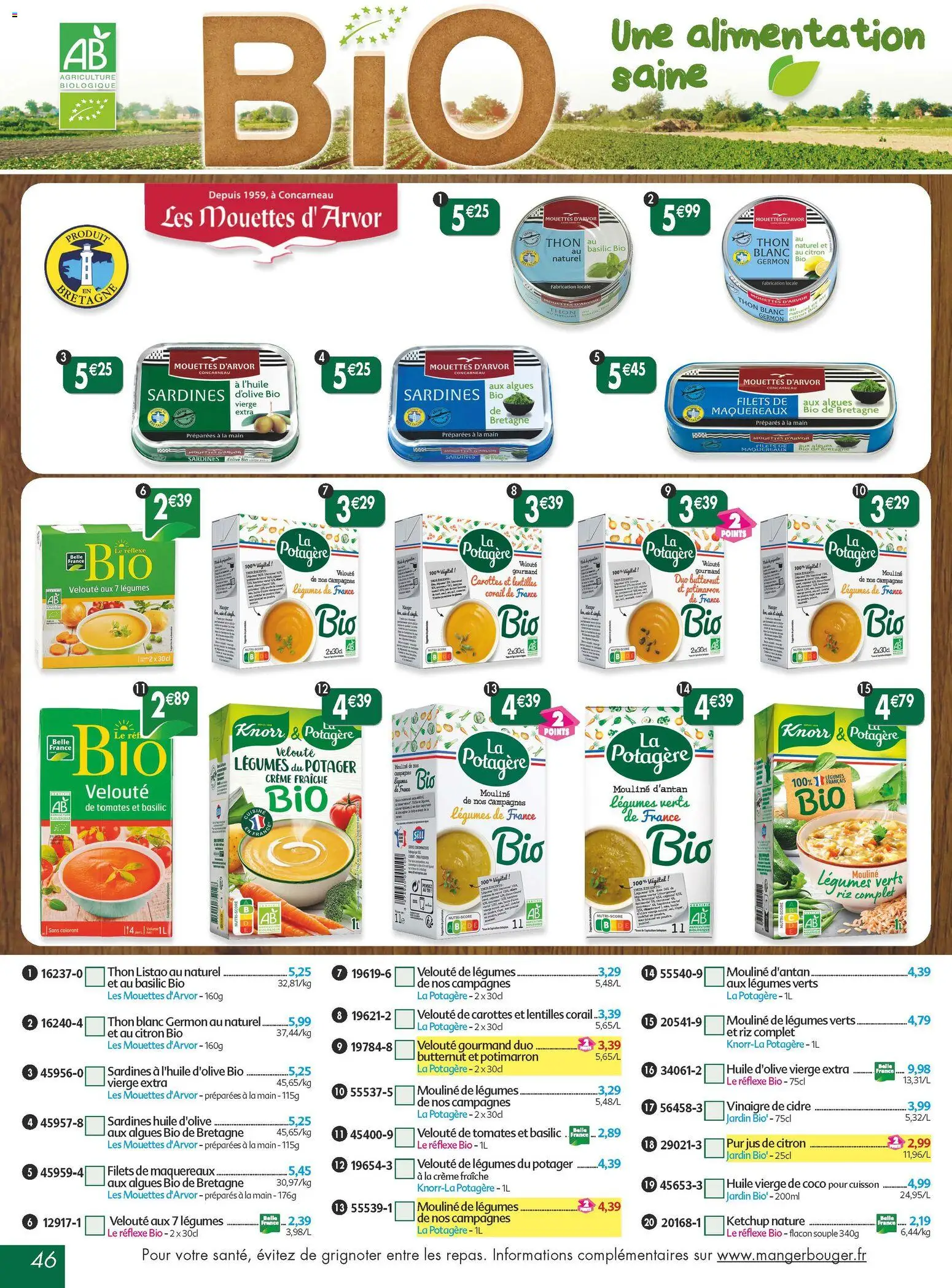 {H1} | Page: 46 | Produits: Carottes, Citron, Jus de citron, Jus