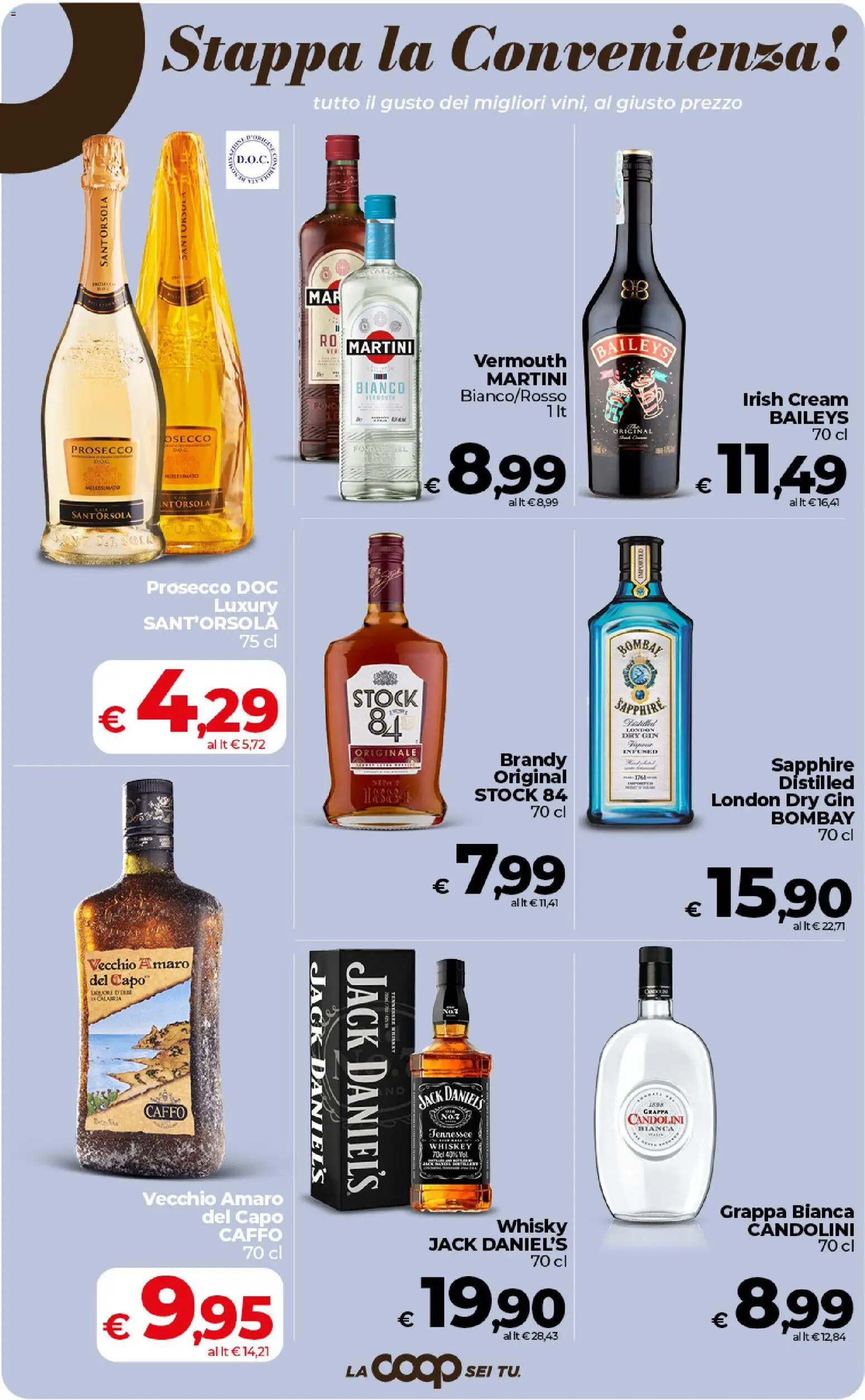 Volantino COOP del 27.01.2026 | Pagina: 35 | Prodotti: Prosecco, Whisky, Brandy, Amaro