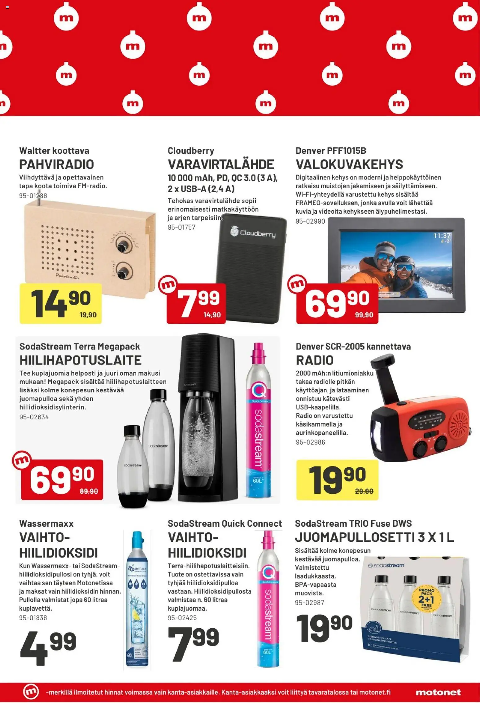 Motonet tarjoukset – voimassa 03.12.2025 alkaen | Sivu: 5 | Tuotteet: Varavirtalähde, Sodastream, Hiilihapotuslaite, Radio