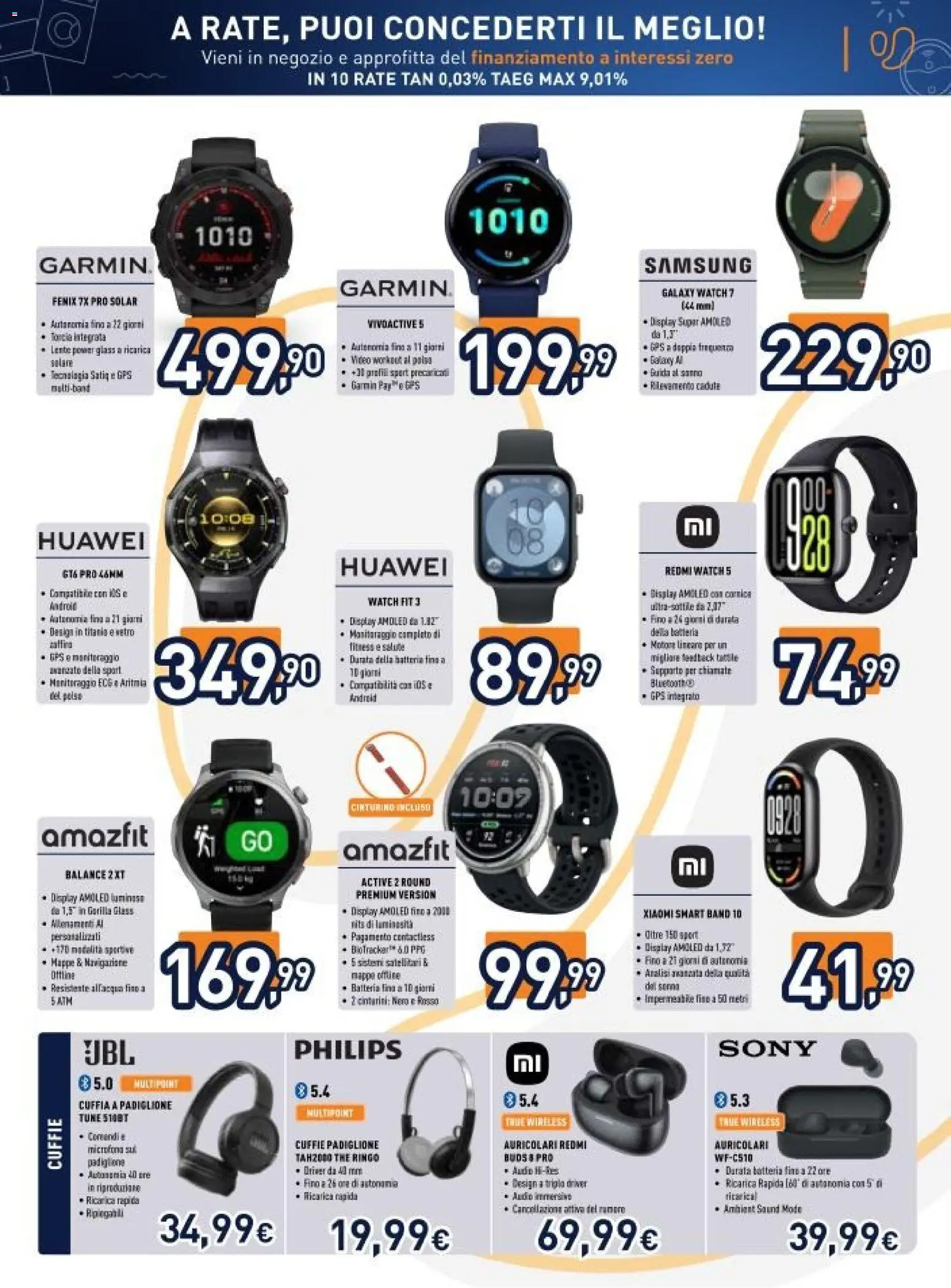 Volantino Unieuro del 20.03.2026 | Pagina: 19 | Prodotti: Auricolari, Torcia, Cuffie, Samsung