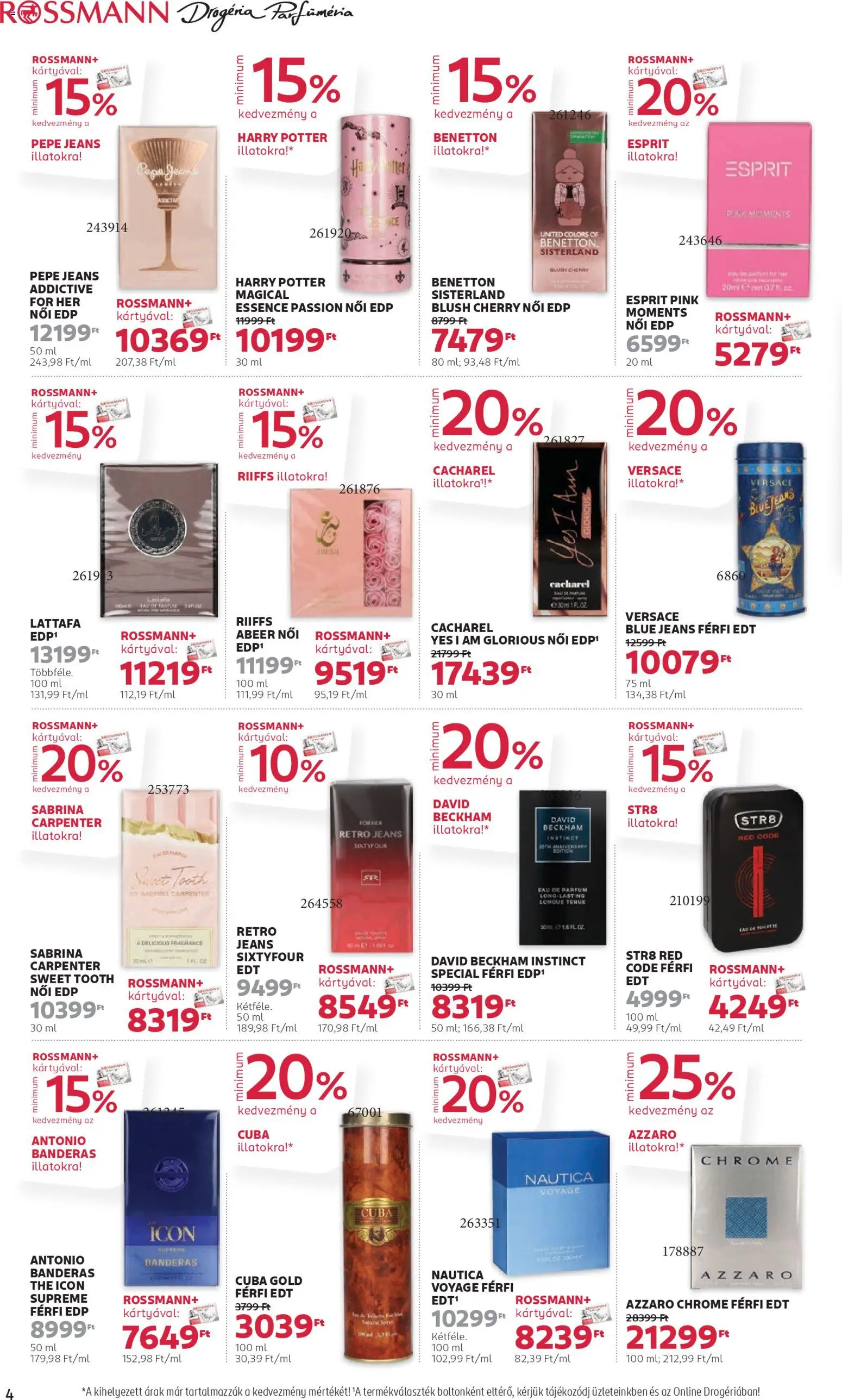 Rossmann akciós ujság - amely érvényes a következő dátumtól: 17.11.2025 | Oldal: 4 | Termékek: Parfüm