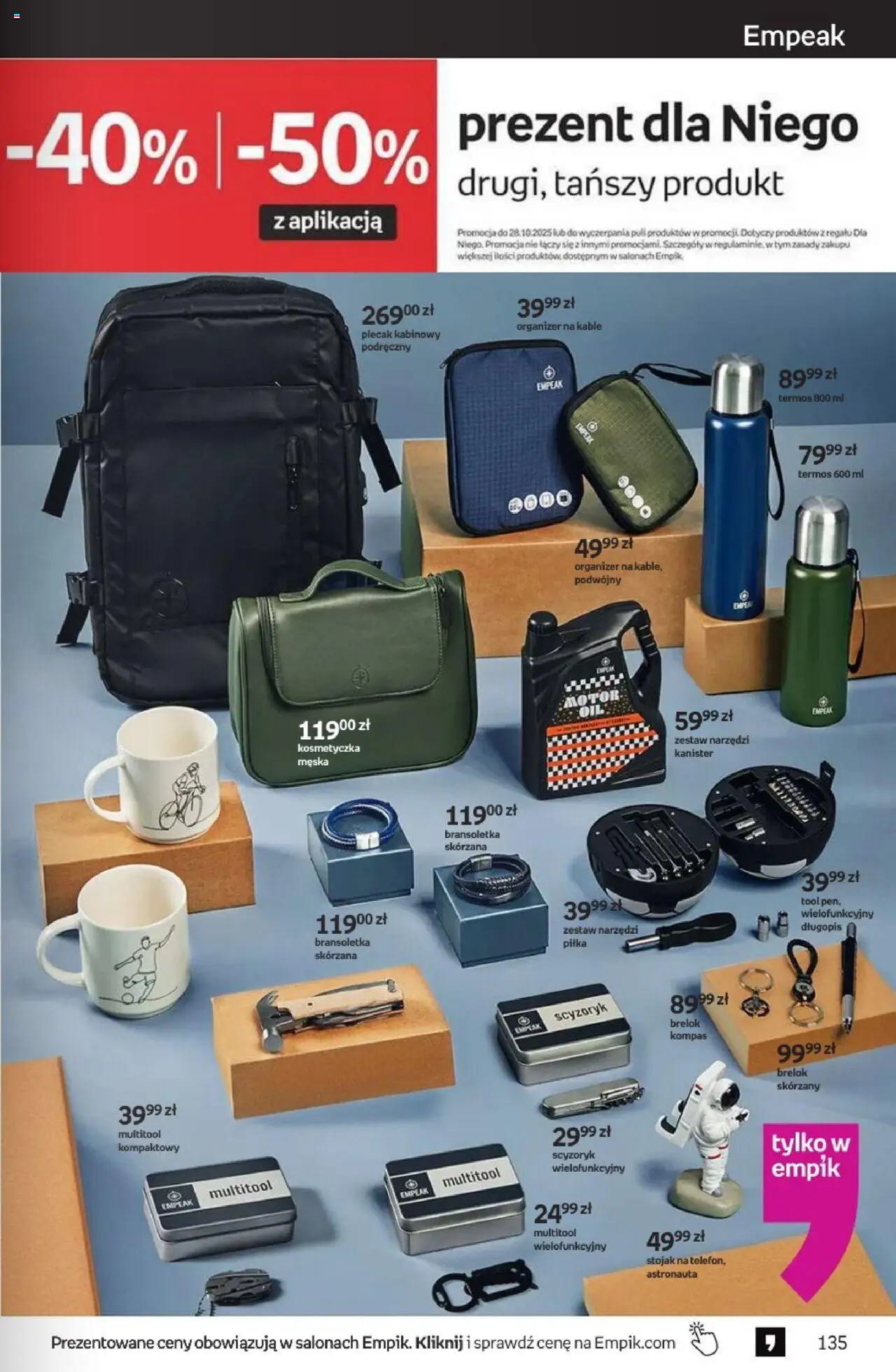 Empik promocje - Tom kultury Zabawki od 24.09.2025 | Strona: 49 | Produkty: Bransoletka, Plecak, Multitool, Zestaw narzędzi