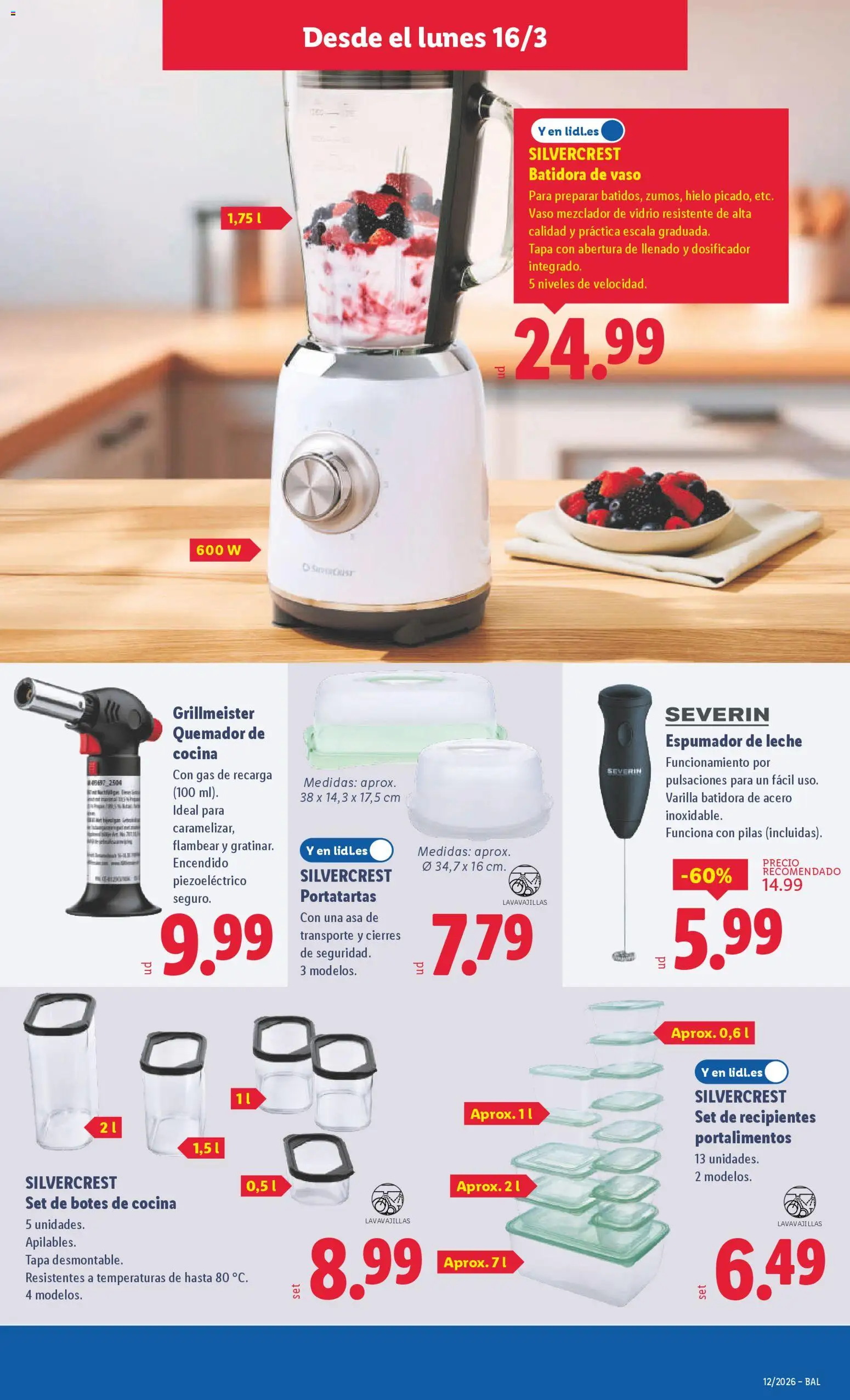 Lidl folleto de bazar │ válido desde el 16.03.2026 | Página: 13 | Productos: Leche, Cocina, Mezclador, Batidora