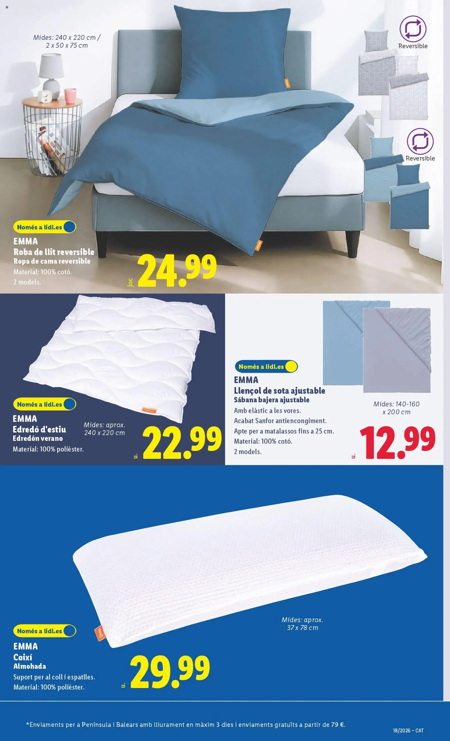 Lidl folleto de bazar │ válido desde el 27.04.2026 | Página: 3 | Productos: Edredón, Ropa, Cama, Almohada