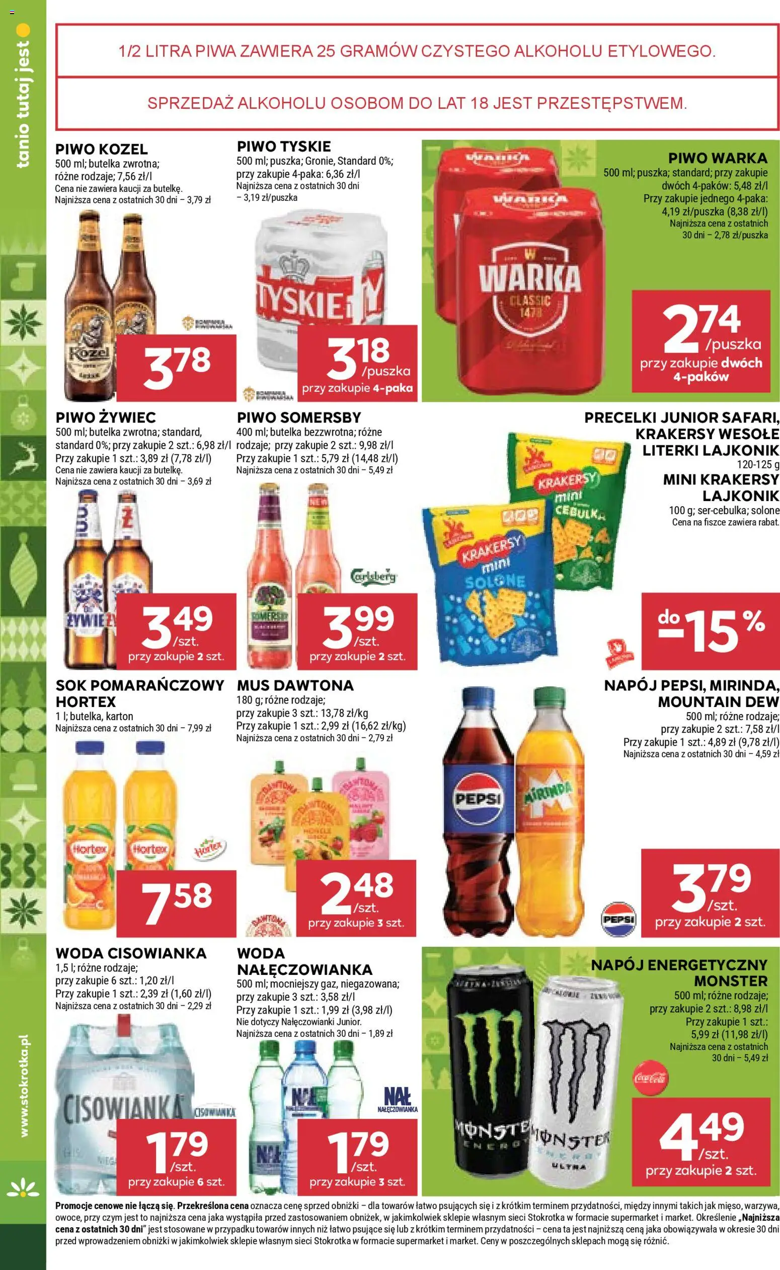 Stokrotka Gazetka od 04.12.2025 | Strona: 42 | Produkty: Pepsi, Warka, Somersby, Piwo kozel