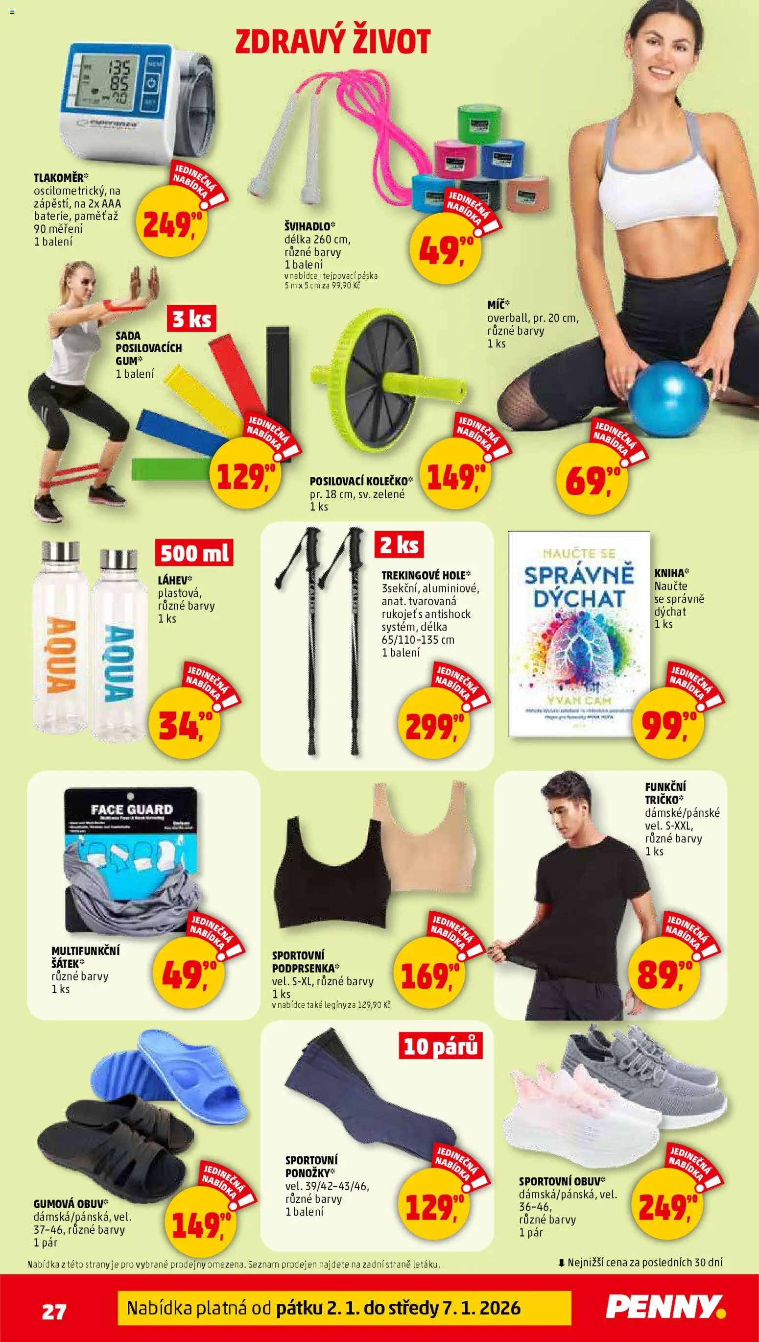 Penny Market leták - Čtvrtečník od 02.01.2026 | Strana: 27 | Produkty: Legíny, Šátek, Tejpovací páska, Barvy