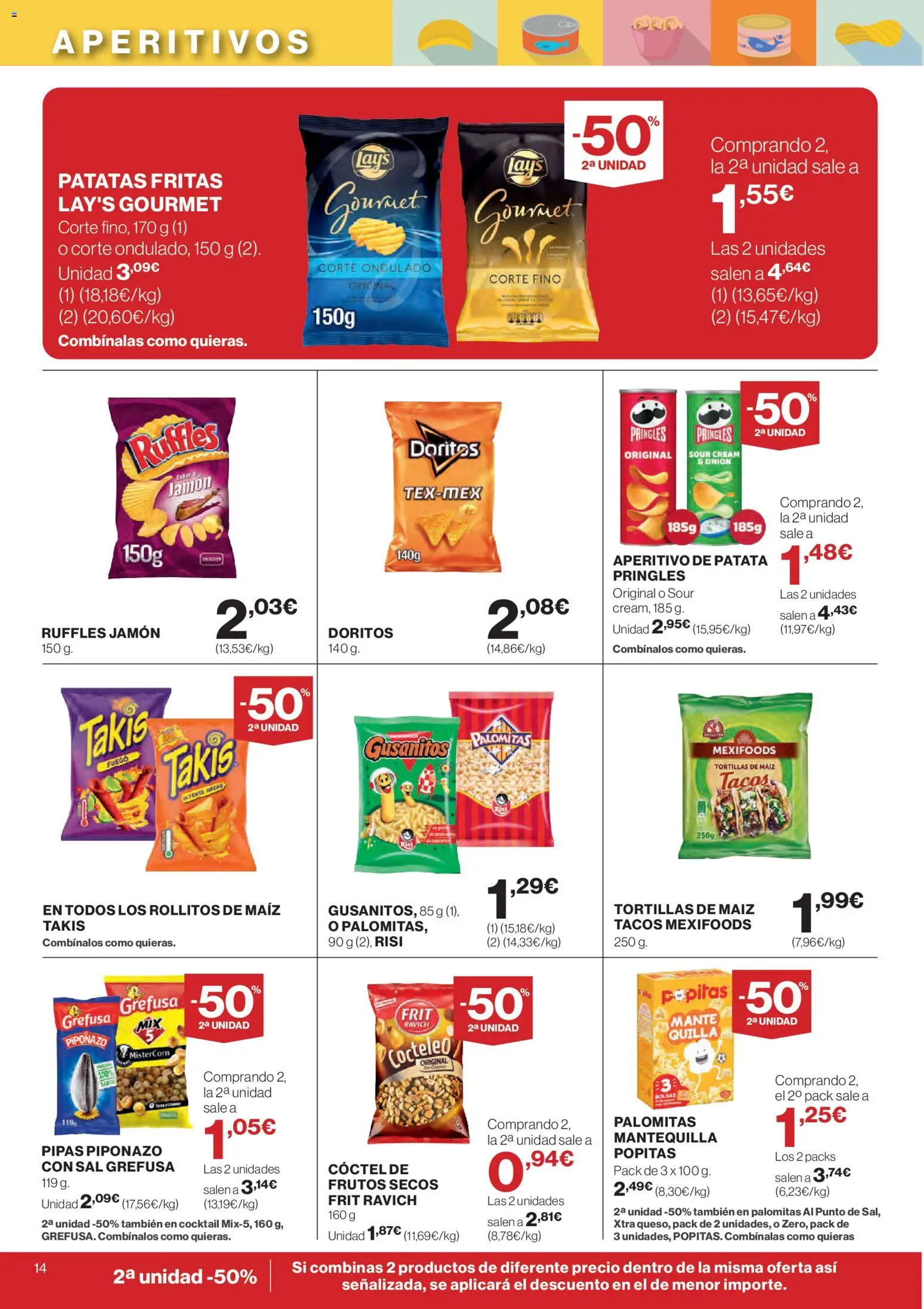 Supercor Canarias │ válido desde el 09.04.2026 | Página: 14 | Productos: Jamón, Frutos secos, Tacos, Συσκευή ροής