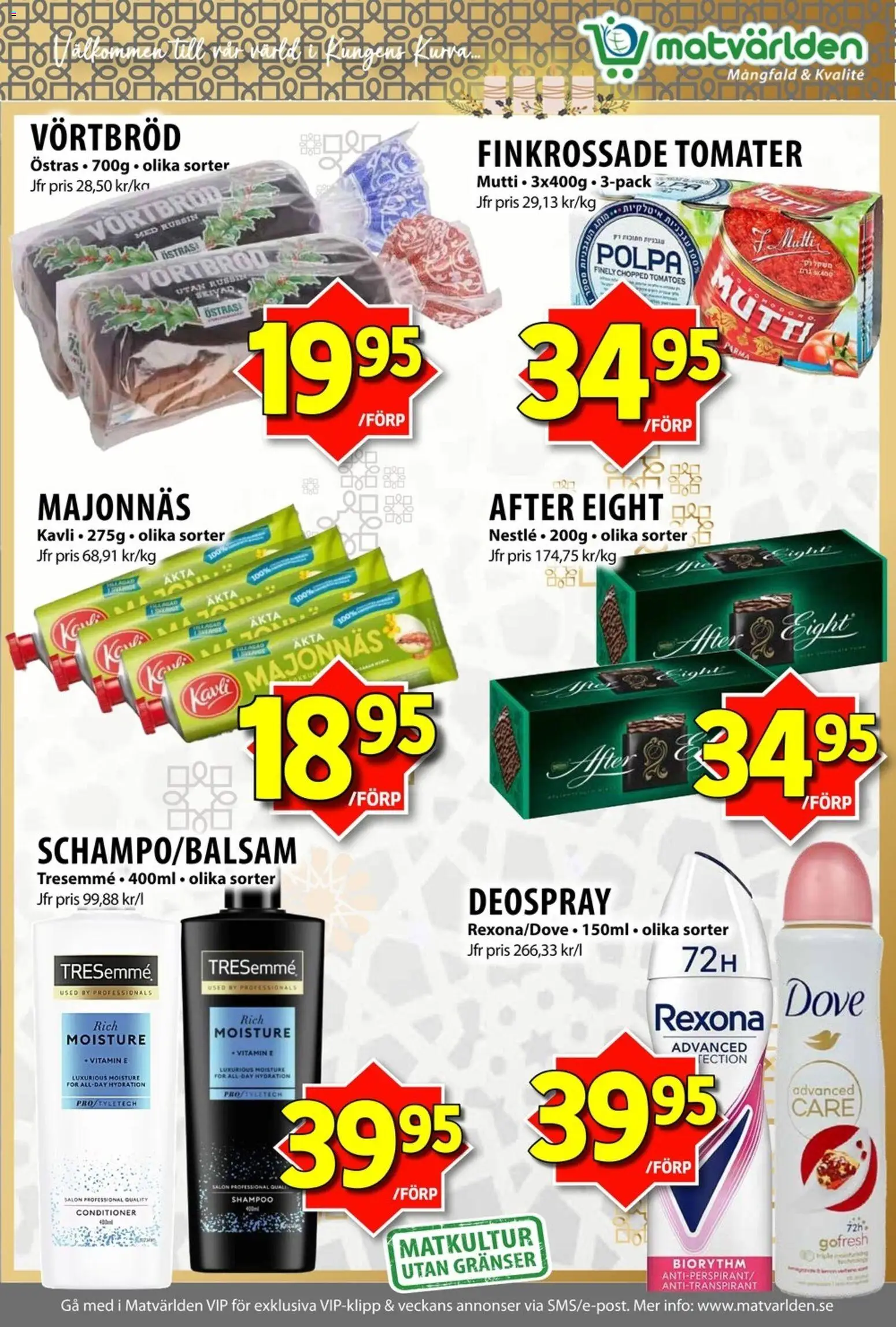 Matvärlden reklamblad aktuell från 08.12.2025 | Sida: 6 | Produkter: Majonnäs, Tomater