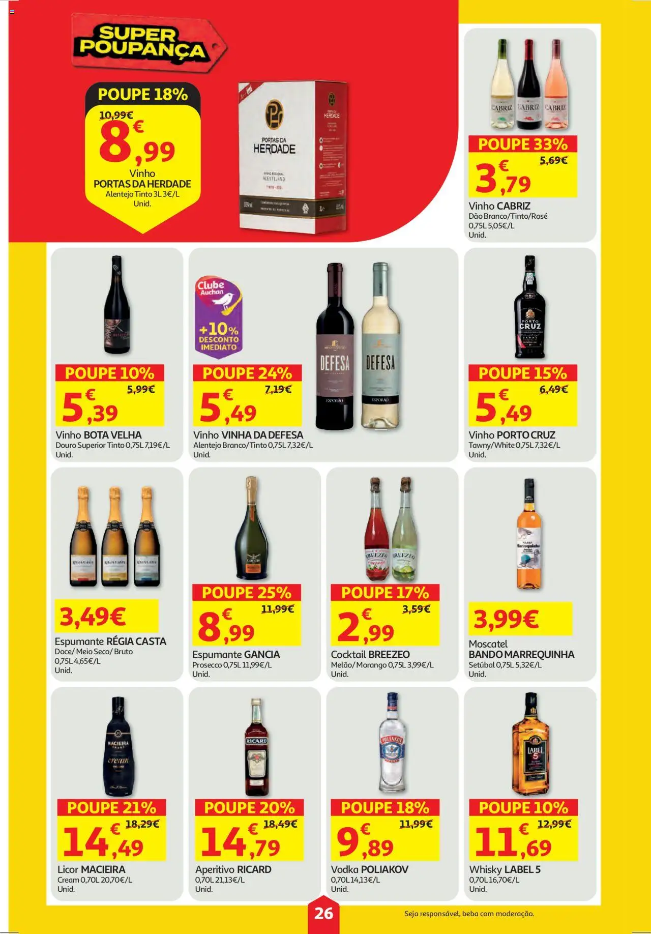 Auchan folheto │ válido de 02.10.2025 | Página: 26 | Produtos: Whisky, Espumante, Portas, Vinho