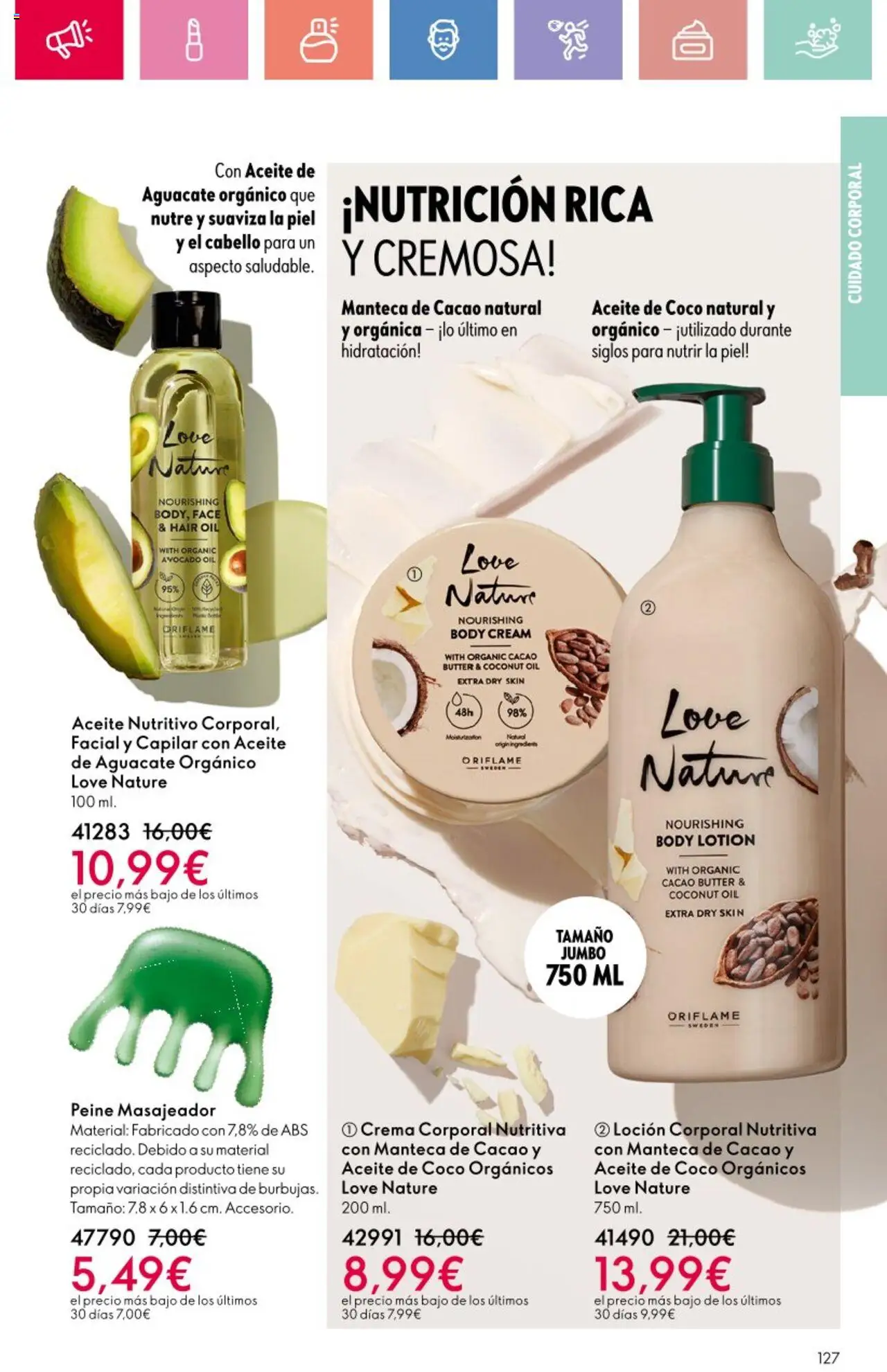 Oriflame - Catálogo Campaña 12 │ válido desde el 24.08.2025 | Página: 127 | Productos: Loción corporal, Crema, Aceite de coco, Φρυγανιές σικάλεως