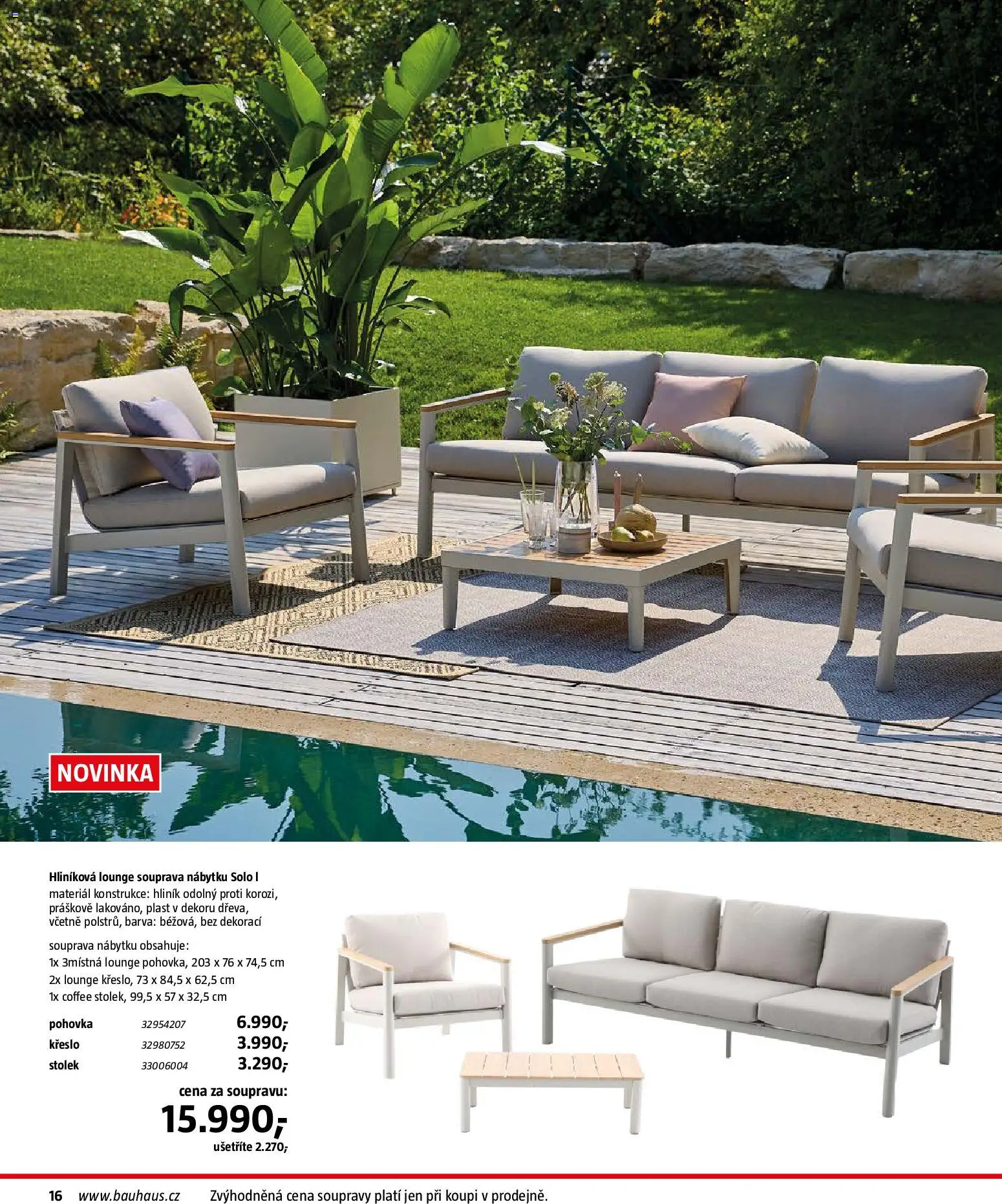 Bauhaus katalog Záhradní nábytek od 08.04.2026 | Strana: 16 | Produkty: Pohovka, Křeslo