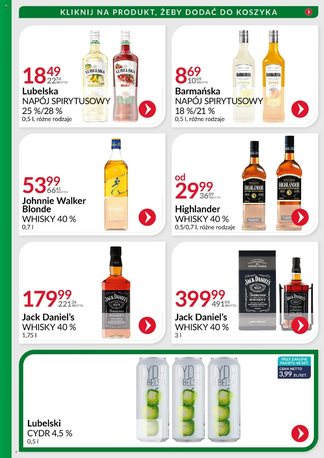 Eurocash Gazetka - Alko Szał od 15.09.2025 | Strona: 4 | Produkty: Cytryna, Cydr, Jack Daniel's, Highlander whisky