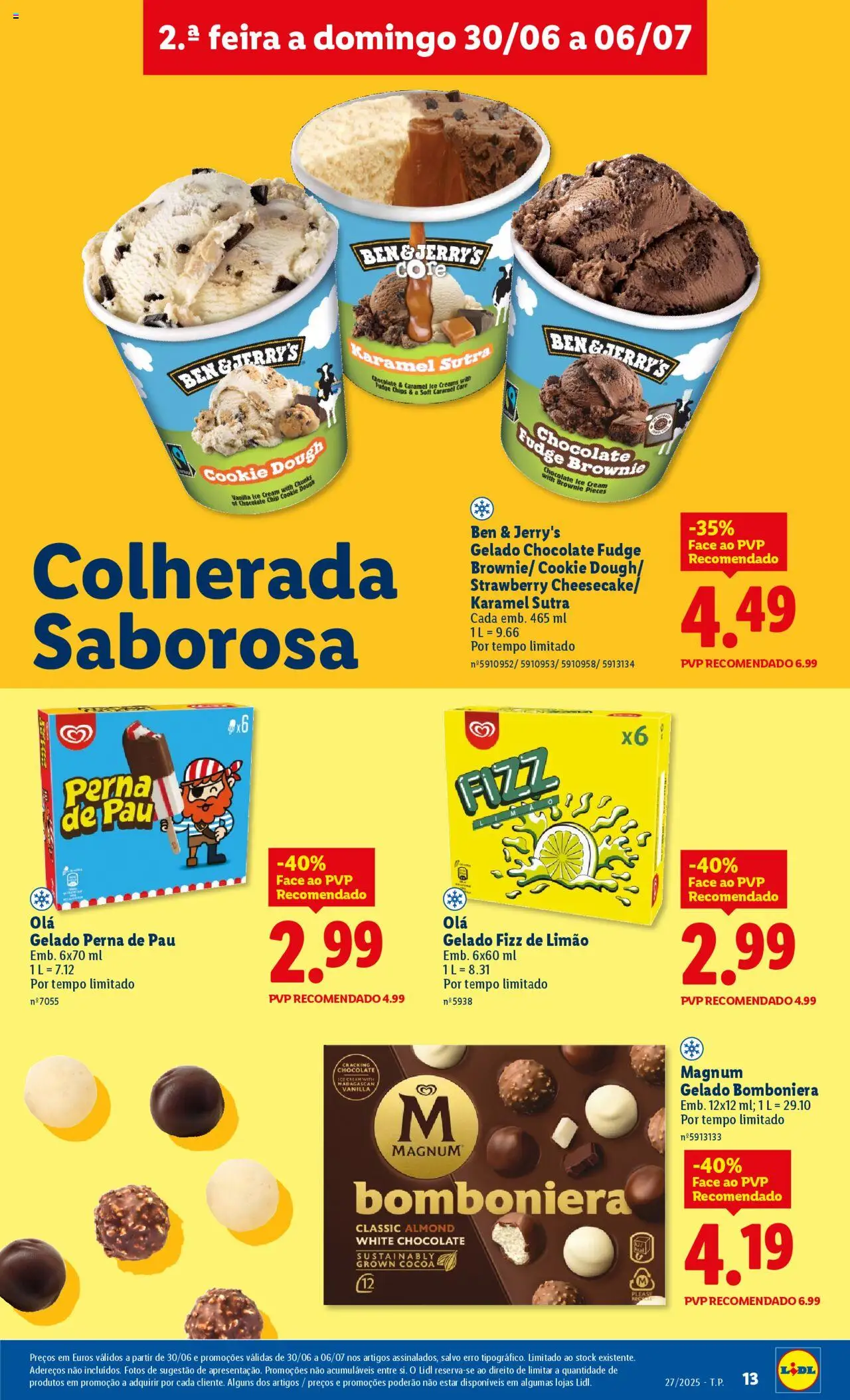 Lidl folheto │ válido de 30.06.2025 | Página: 13 | Produtos: Gelado, Chocolate