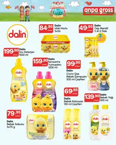 22.04.2026 tarihinden itibaren geçerli olan Anpa Gross kataloğu önizlemesi | Sayfa: 7 | Ürünler: Mendil, Çamaşır deterjanı, Yumuşatıcı, Deterjan