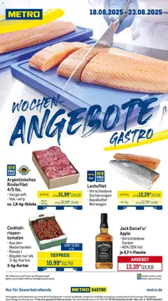 Metro Wochen-Angebote Gastro gültig ab dem 18.08.2025