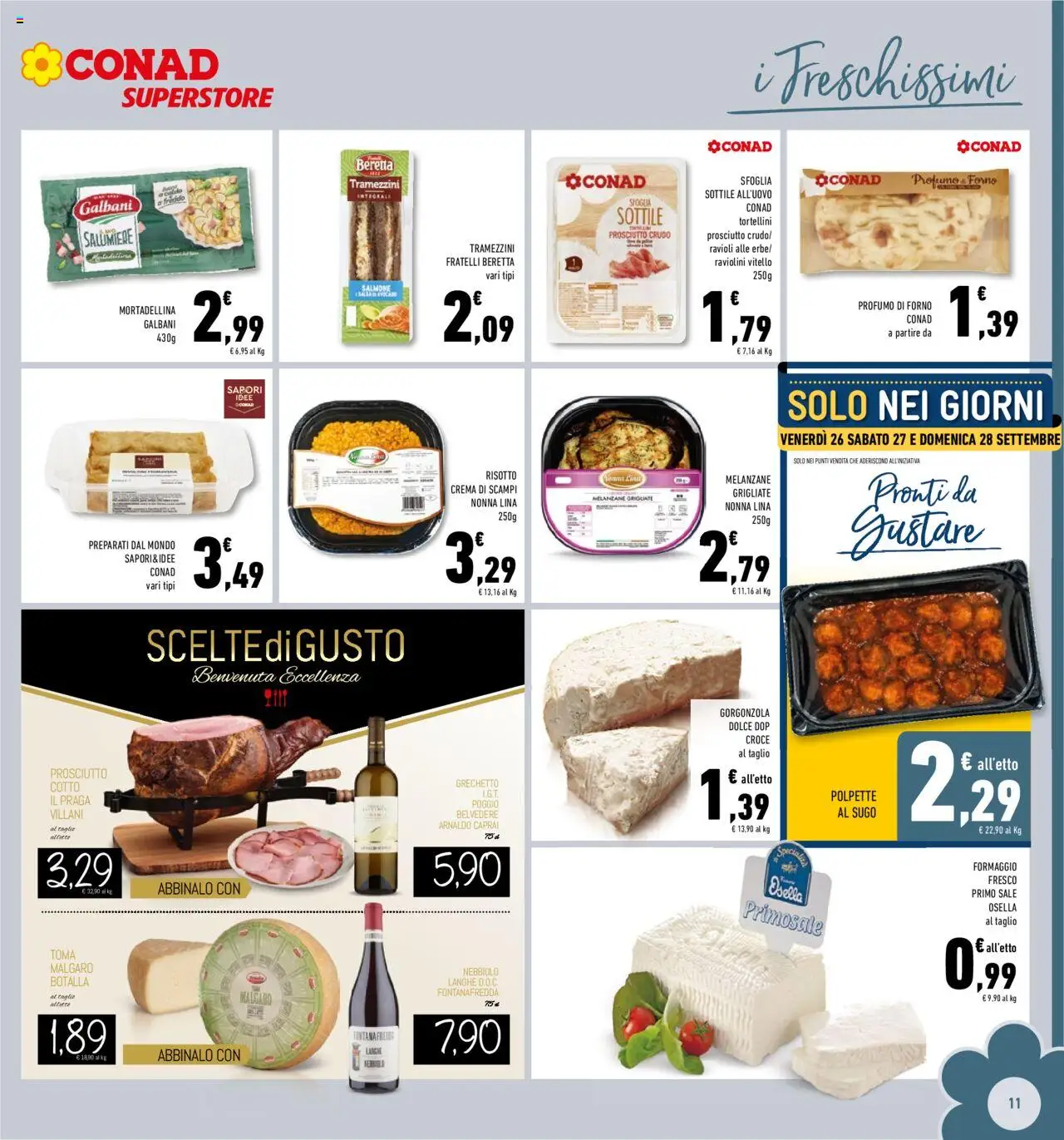 Volantino Conad del 24.09.2025 | Pagina: 11 | Prodotti: Crema, Sale, Ravioli, Polpette