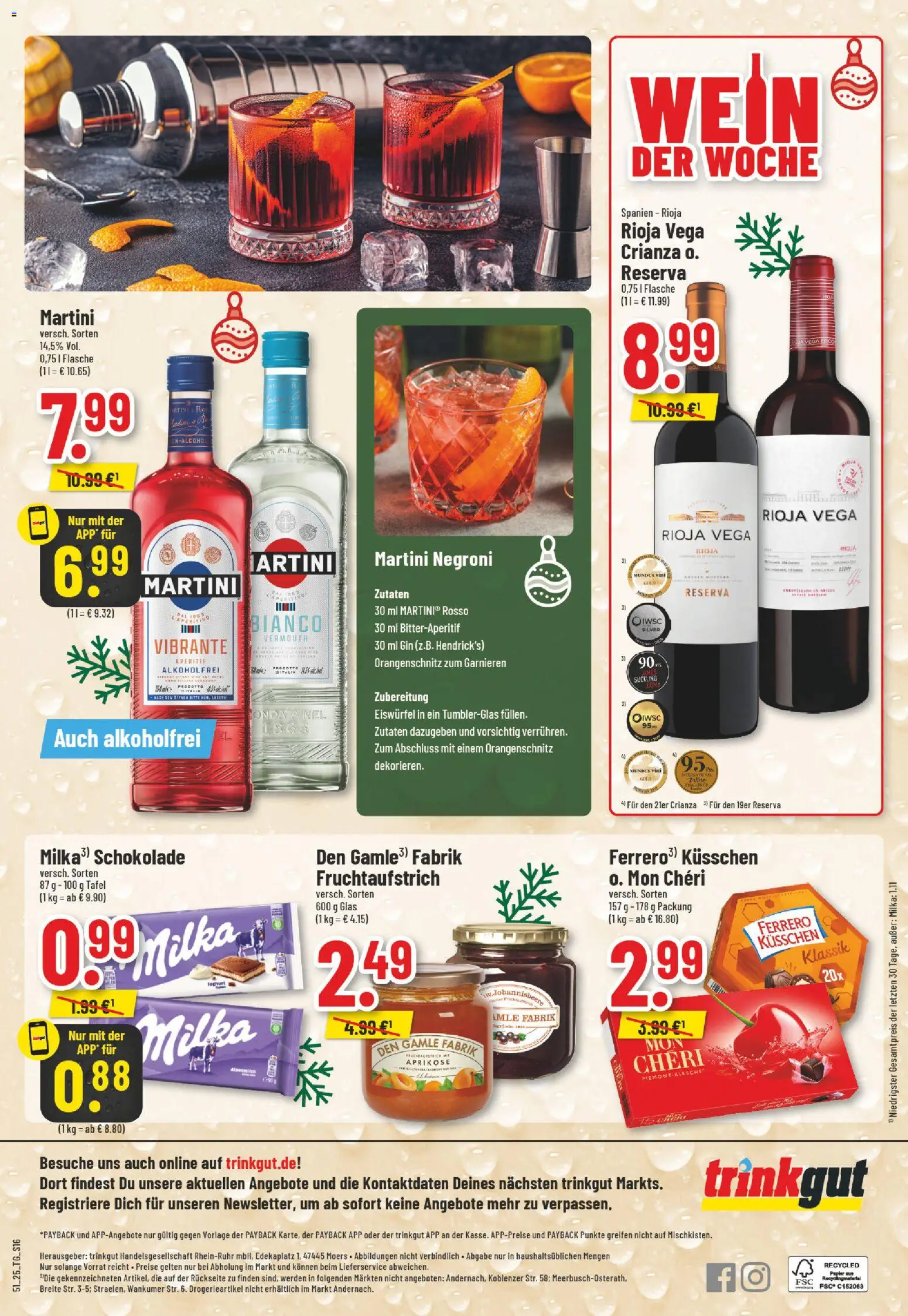 Trinkgut Prospekt – gültig ab 15.12.2025 | Seite: 18 | Produkte: Martini, Milka, Wein, Mon cheri