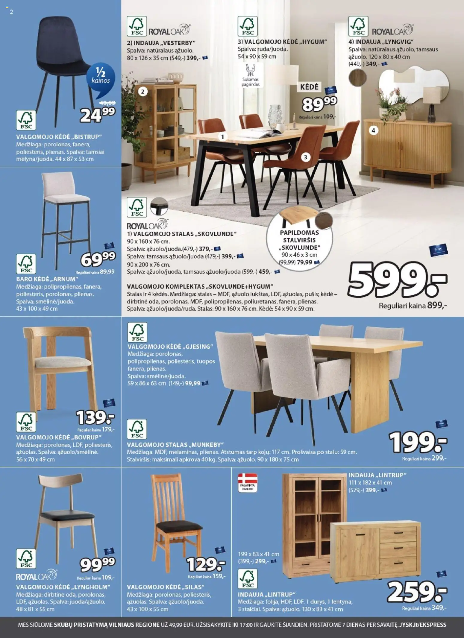 JYSK akcijos nuo 28.10.2025 | Puslapis: 2 | Prekių: Indauja, Stalas, Kėdė, Stalviršis