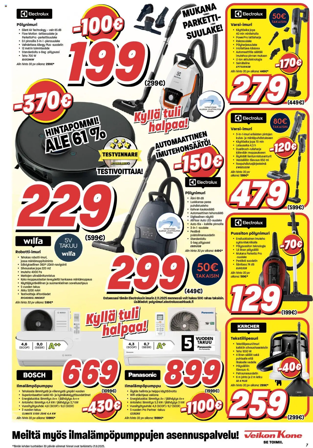 Veikon Kone tarjoukset – voimassa 22.09.2025 alkaen | Sivu: 7 | Tuotteet: Letku, Akku, Näyttö