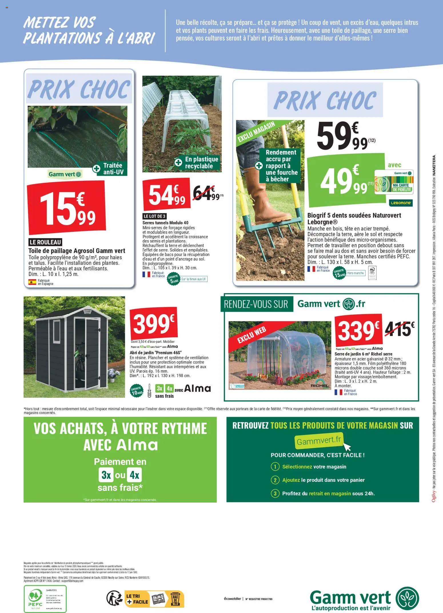 {H1} | Page: 4 | Produits: Serre de jardin, Rouleau, Panier, Abri de jardin