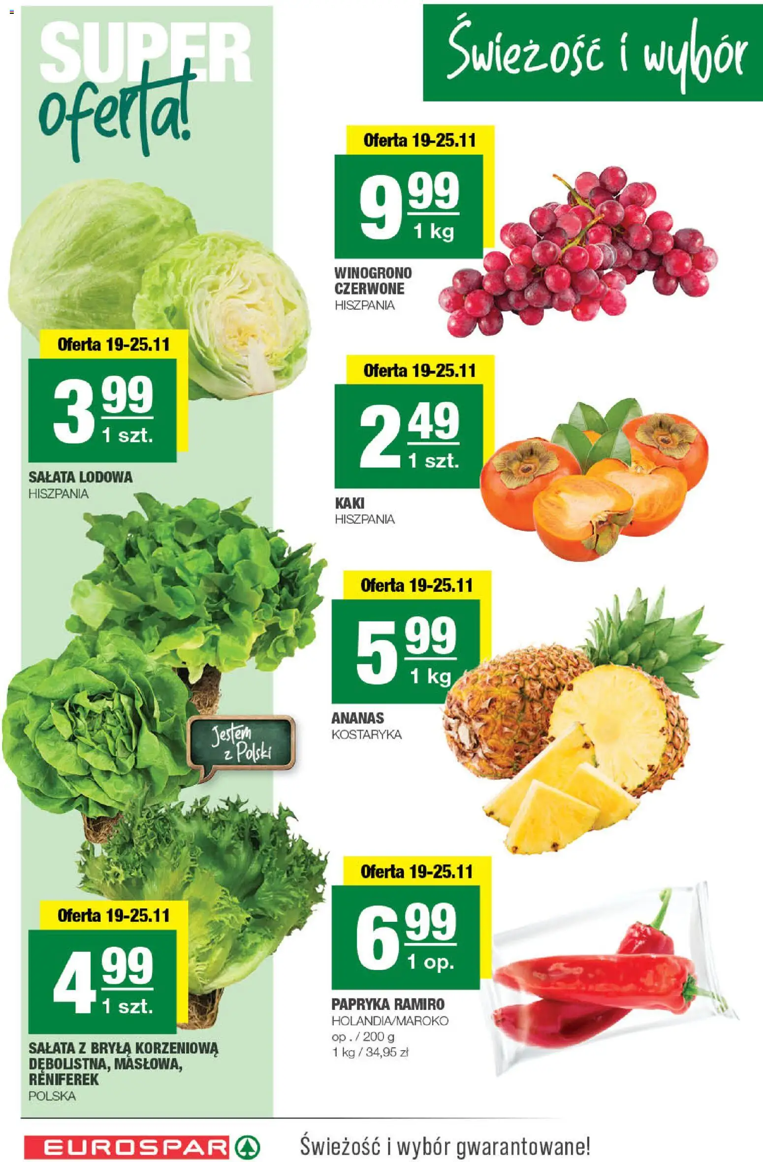 Spar Gazetka - Eurospar od 19.11.2025 | Strona: 2 | Produkty: Kaki, Winogrono, Papryka, Ananas