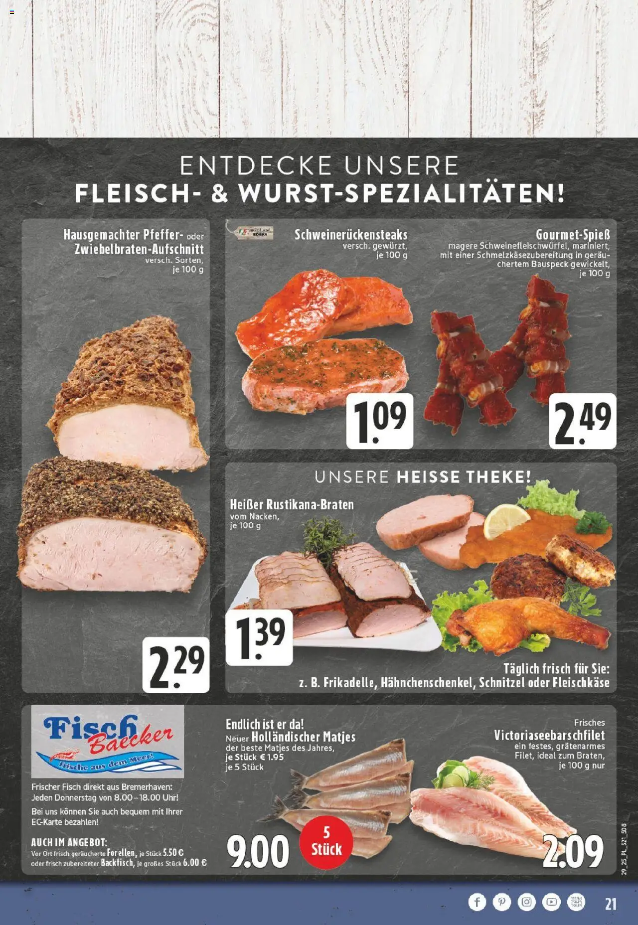 Edeka prospekt Kerken-Aldekerk	 - gültig ab dem 13.07.2025 | Seite: 21 | Produkte: Theke, Pfeffer, Fleisch, Uhr