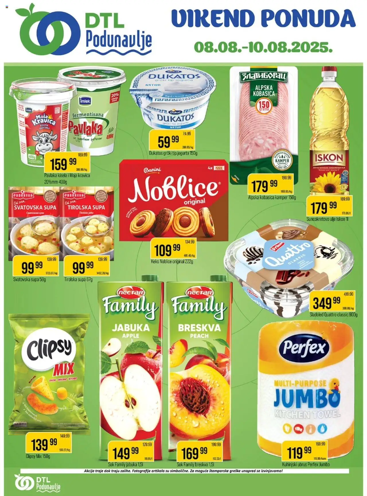 Podunavlje katalog - važi od 08.08.2025 | Strana: 1 | Proizvode: Keks, Ubrus, Podravka, Pavlaka