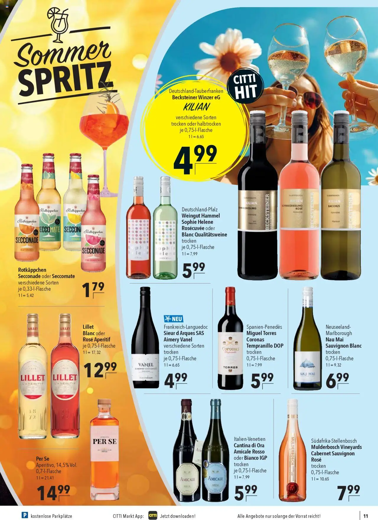 CITTI Markt Prospekt 	 - gültig ab dem 13.08.2025 | Seite: 11 | Produkte: Lillet, Rotkäppchen