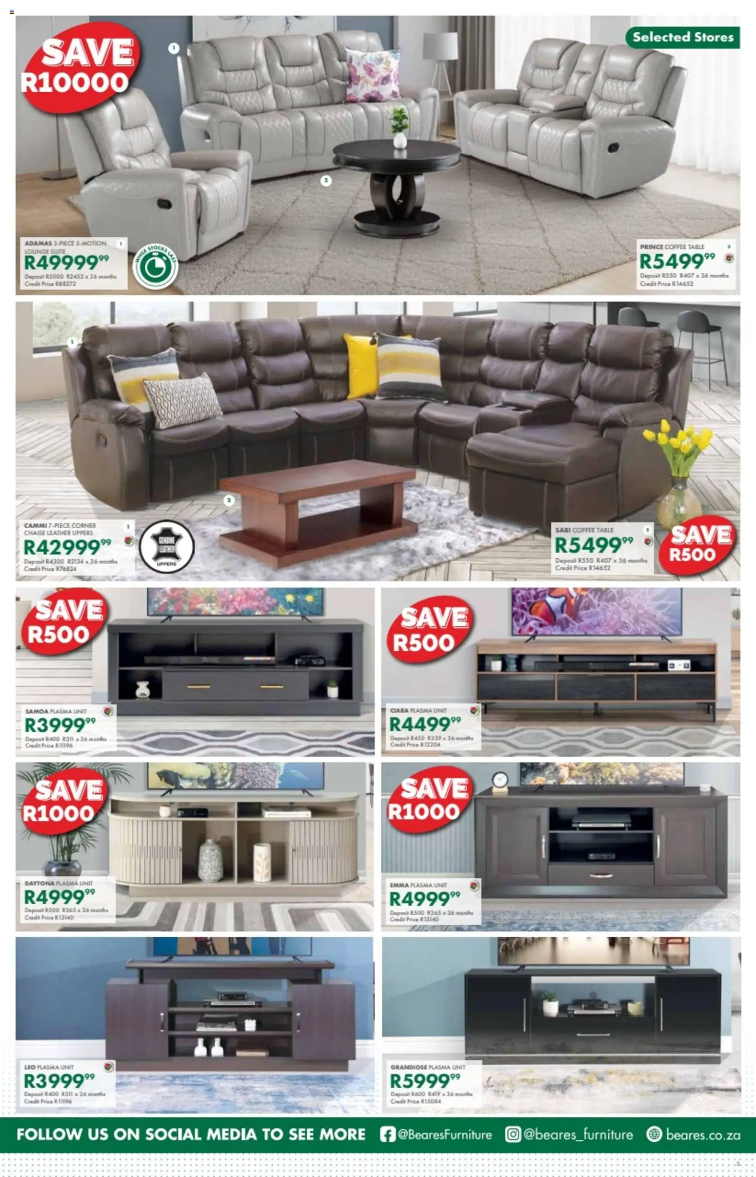 New Beares catalogue – valid from 23.02.2026 | Page: 5 | Products: Table, Plasma unit, Lounge suite, Chaise