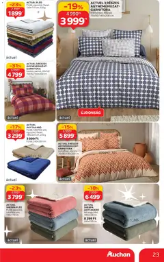 Auchan - Fehér hetek hipermarket ajánlataink - amely érvényes a következő dátumtól: 24.12.2025 | Oldal: 23 | Termékek: Ágyneműhuzat, Pléd, Ágytakaró