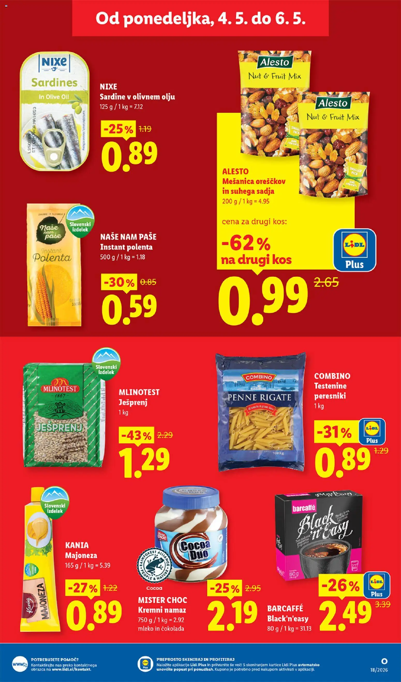 Novi Lidl katalog ponudbe – veljaven od 29.04.2026 | Stran: 43 | Izdelki: Kos, Olive, Sardine, Majoneza
