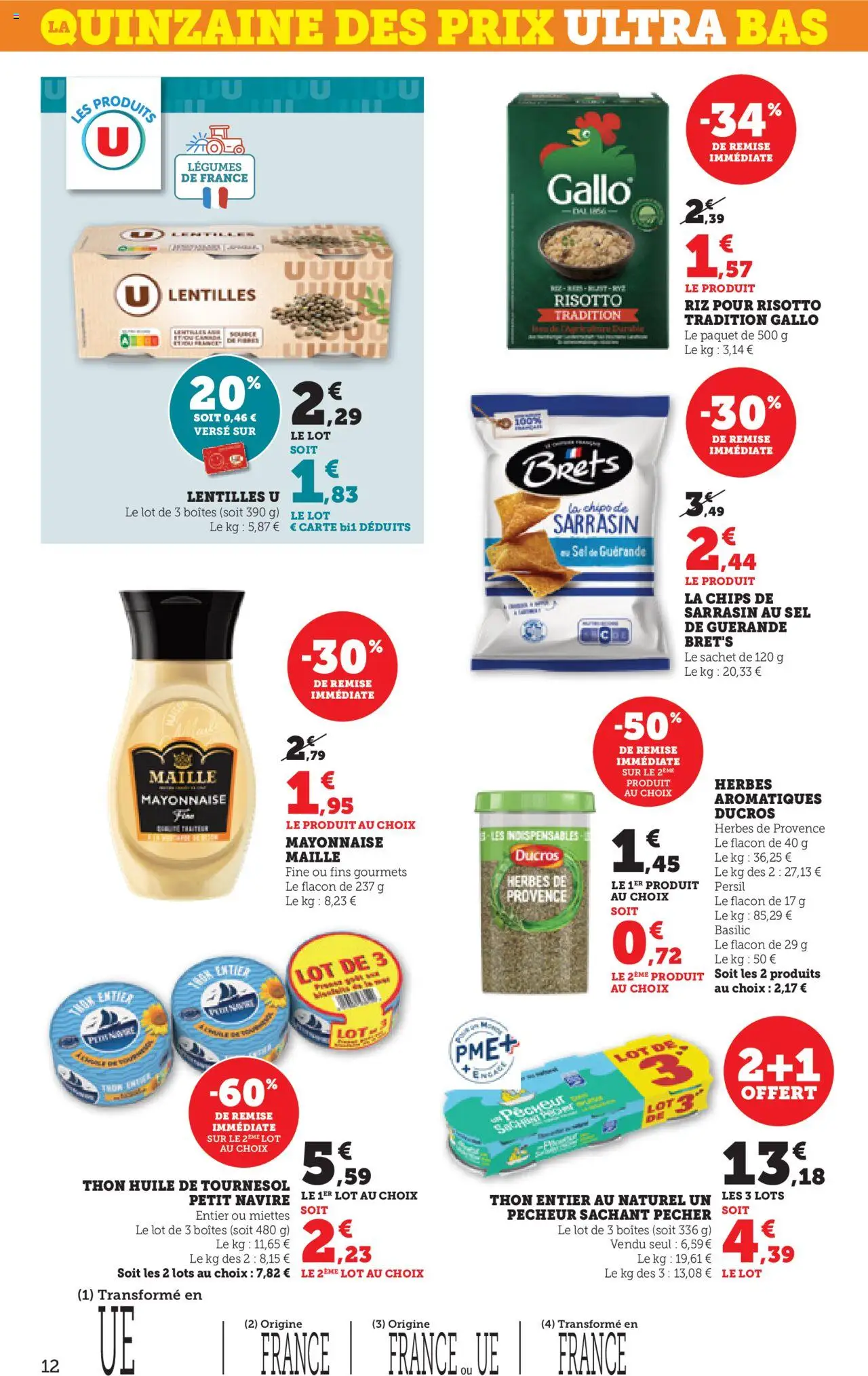  | Page: 12 | Produits: Herbes de provence, Mayonnaise, Huile de tournesol, Huile