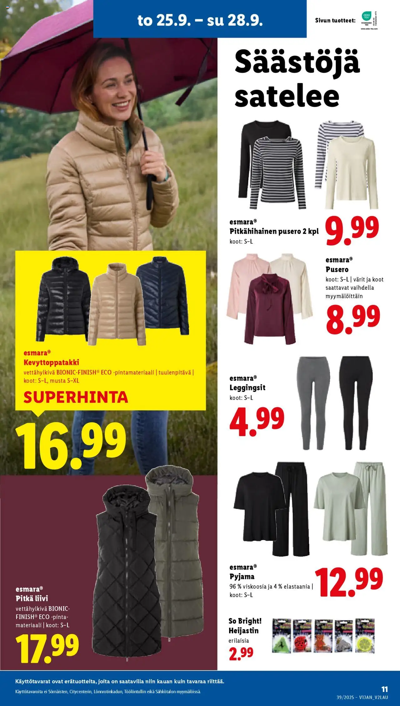 Lidl tarjoukset – voimassa 25.09.2025 alkaen | Sivu: 15 | Tuotteet: Pusero, Liivi, Pyjama, Leggingsit